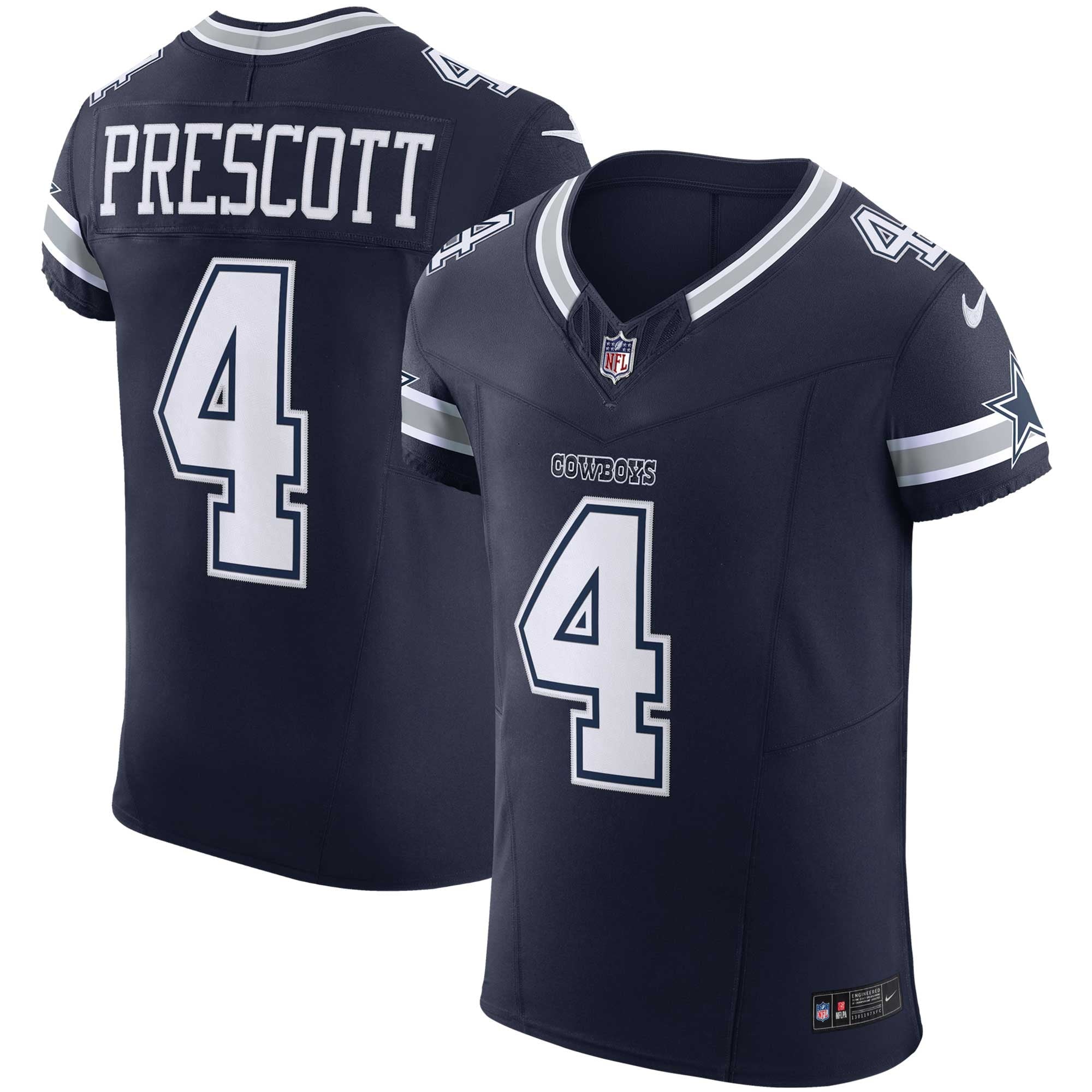 Men's Nike Dak Prescott Navy Dallas Cowboys Vapor F.U.S.E. Elite Jersey - vstockx