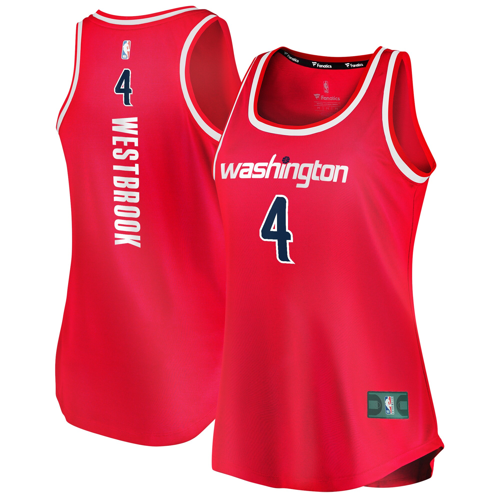 Russell Westbrook Washington Wizards Fanatics Branded Women's 2020/21 Fast Break Tank Jersey - Icon Edition - Red - vstockx