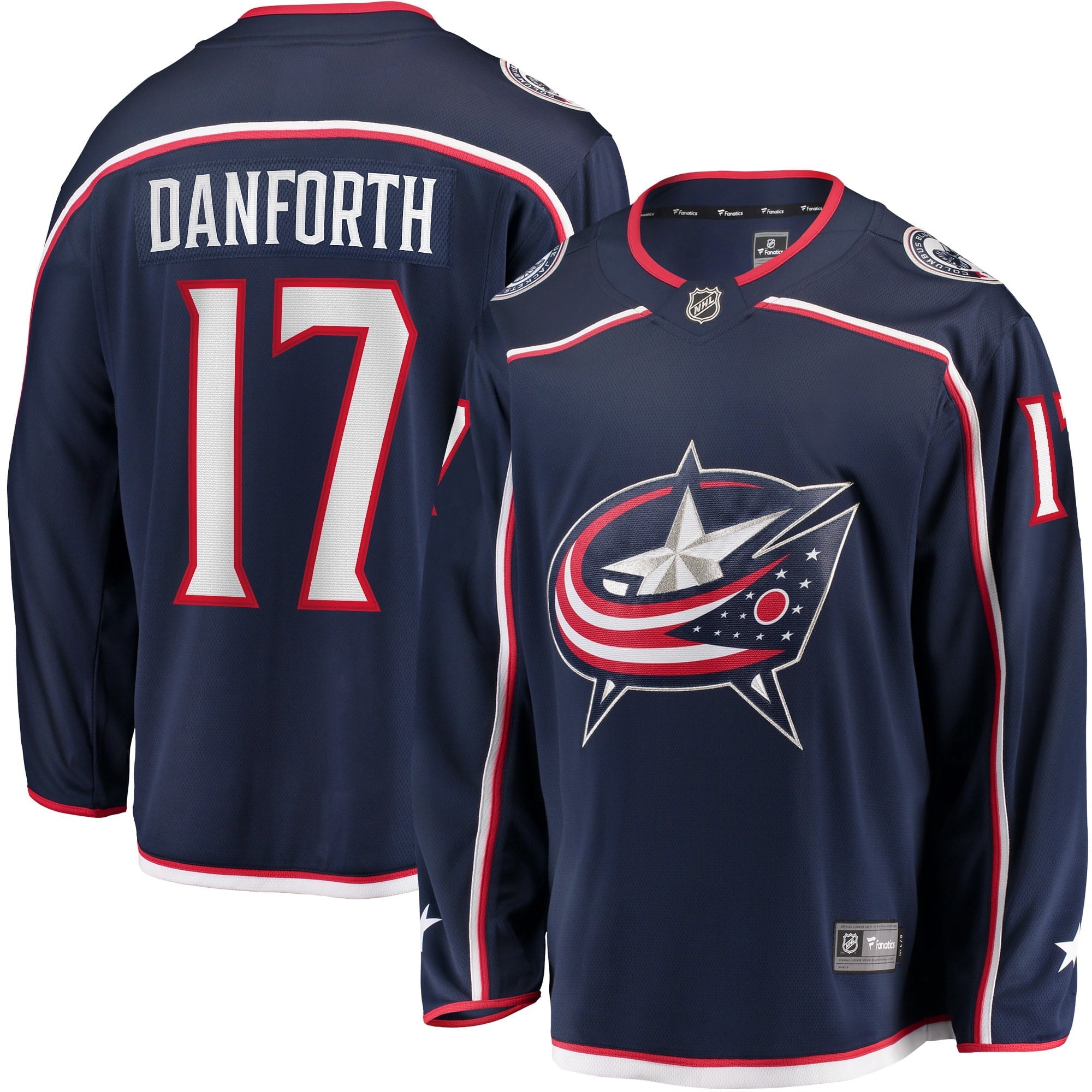 Men's Fanatics Branded Justin Danforth Navy Columbus Blue Jackets Home Breakaway Player Jersey - vstockx