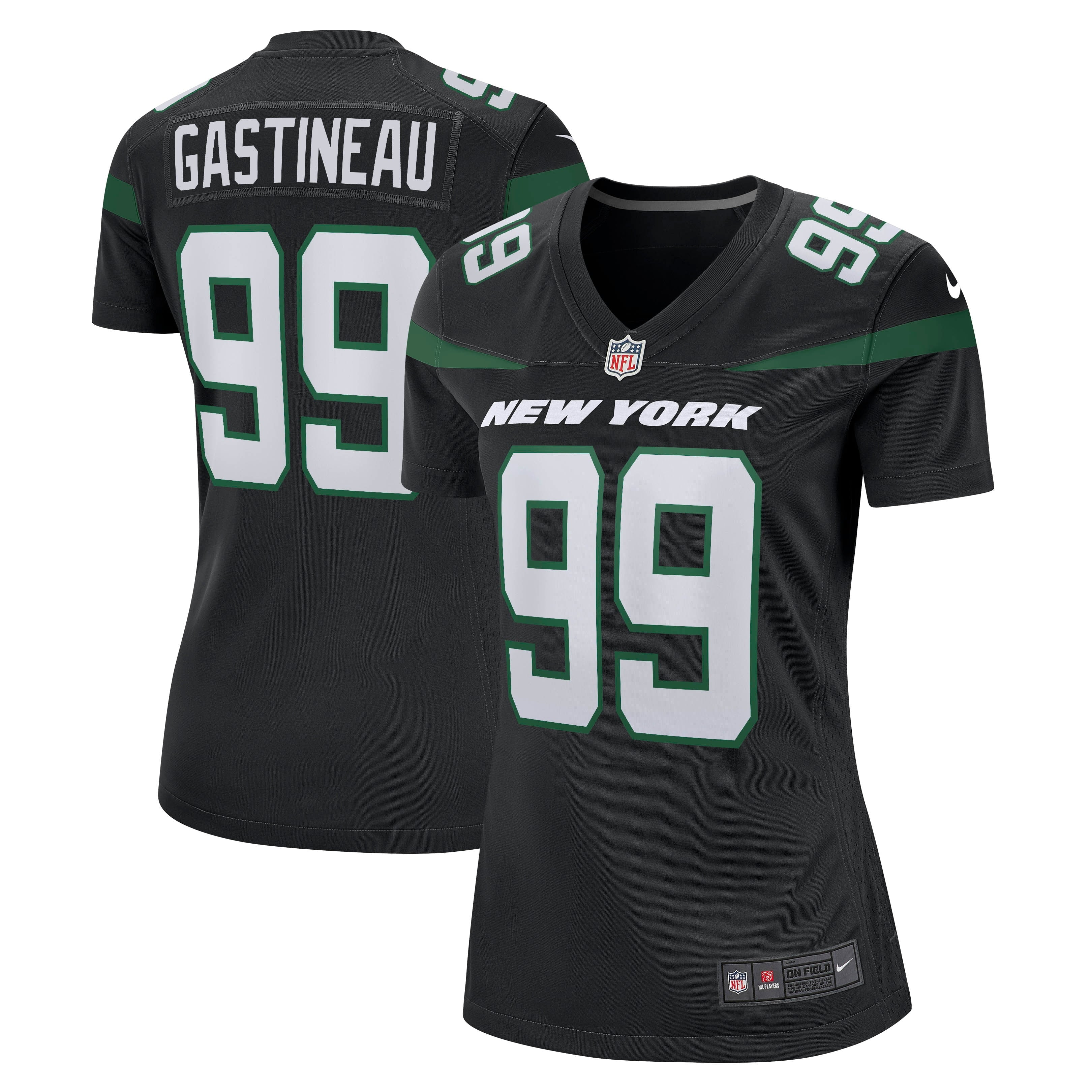 Women's Nike Mark Gastineau Stealth Black New York Jets Game Jersey - vstockx