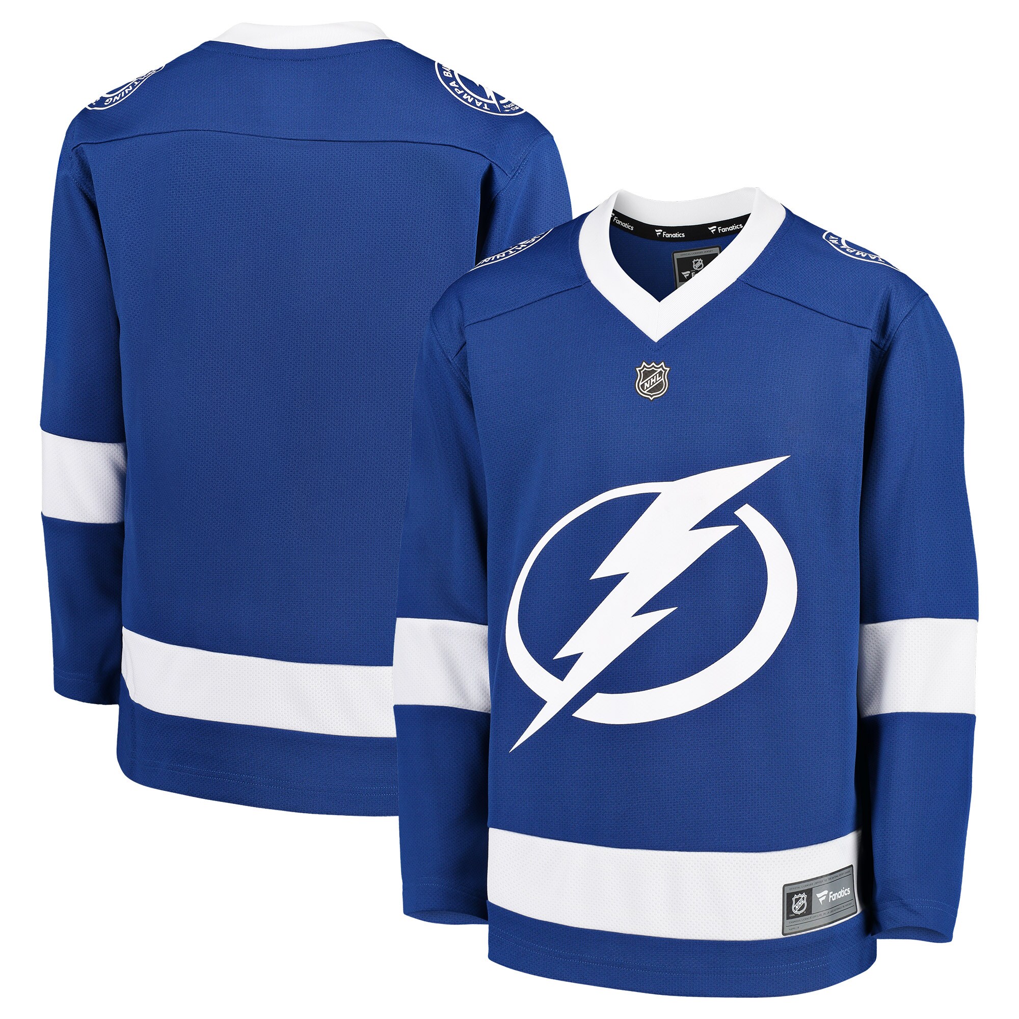 Tampa Bay Lightning Fanatics Branded Youth Home Replica Blank Jersey - Blue - vstockx