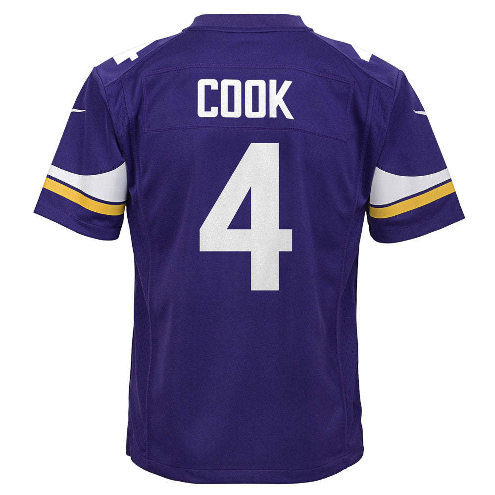 Youth Minnesota Vikings Dalvin Cook Team Game Jersey Purple - vstockx