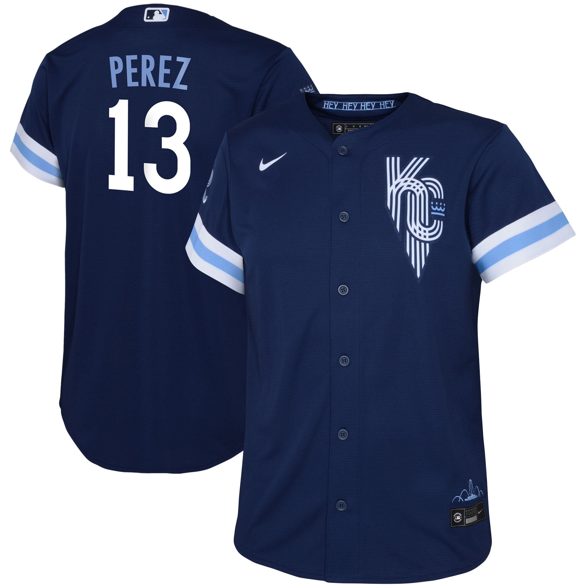 Toddler Nike Salvador Perez Navy Kansas City Royals 2022 City Connect Replica Player Jersey - vstockx