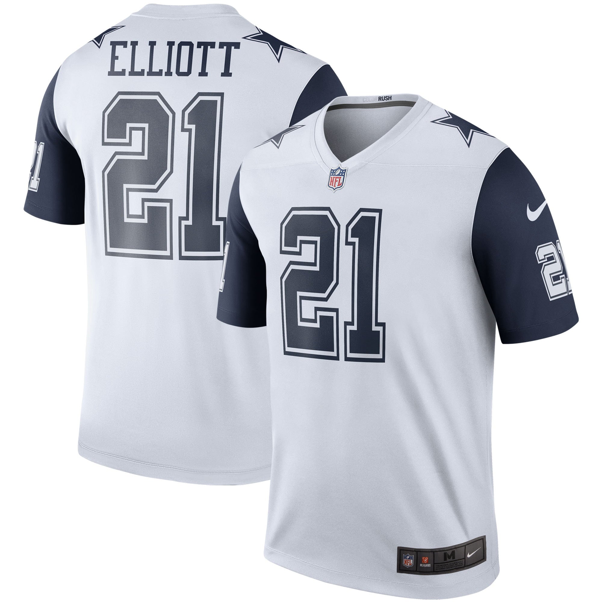 Men's Nike Ezekiel Elliott White Dallas Cowboys Color Rush Legend Player Jersey - vstockx