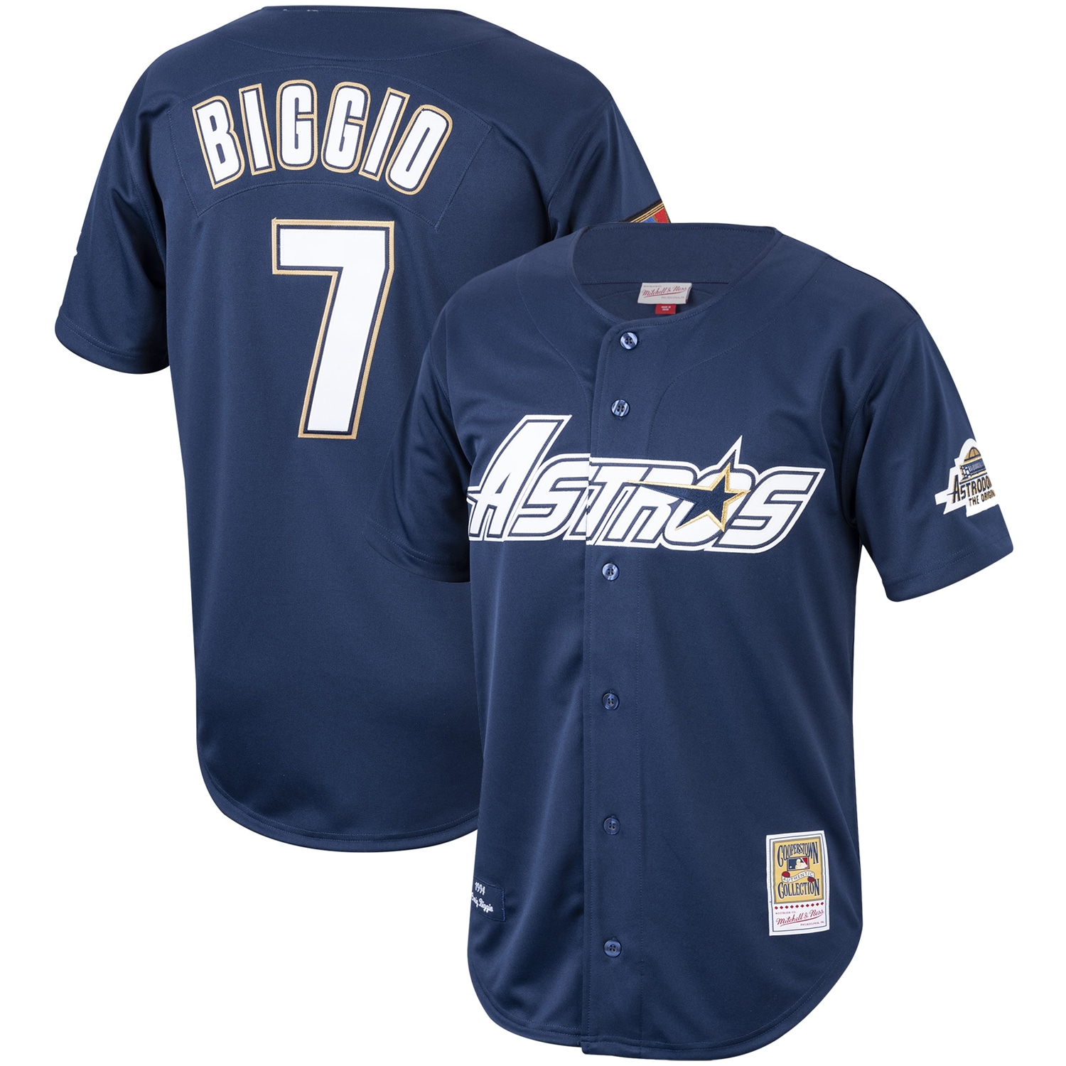 Craig Biggio Houston Astros Mitchell & Ness Cooperstown Collection 1994 Authentic Jersey - Navy - vstockx