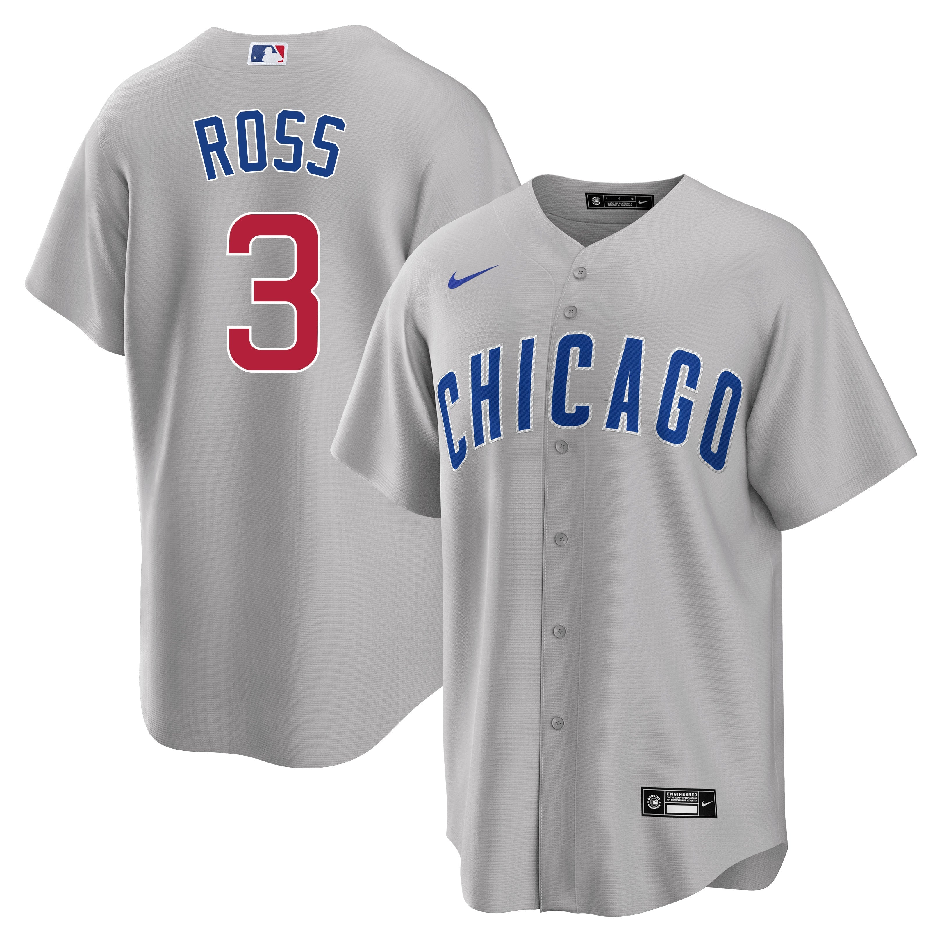 David Ross Chicago Cubs Road Gray Men's Replica Jersey - vstockx