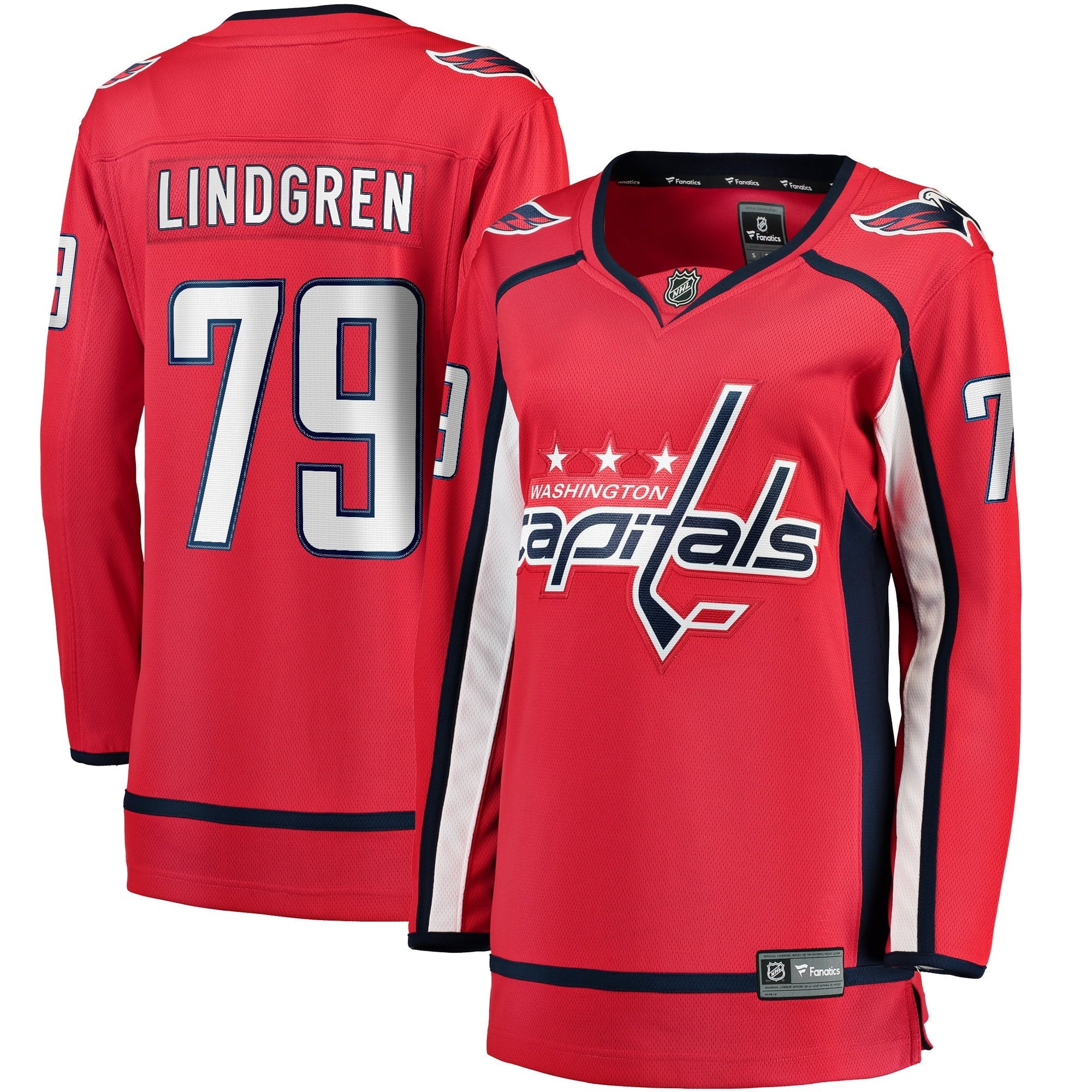 Women's Fanatics Branded Charlie Lindgren Red Washington Capitals Home Breakaway Player Jersey - vstockx