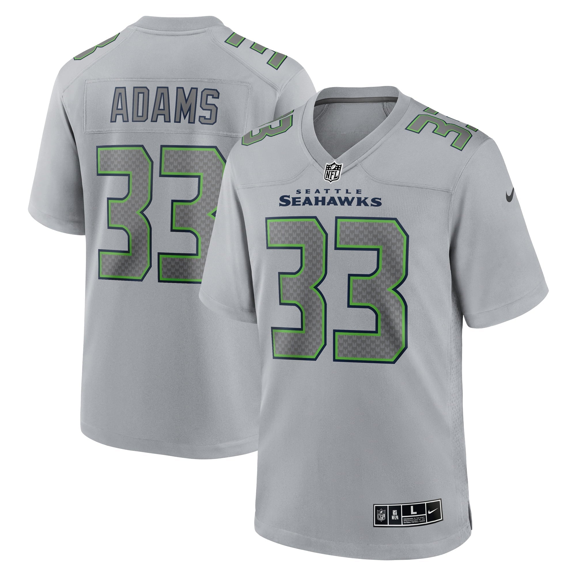 Men's Nike Jamal Adams Gray Seattle Seahawks Atmosphere Fashion Game Jersey - vstockx