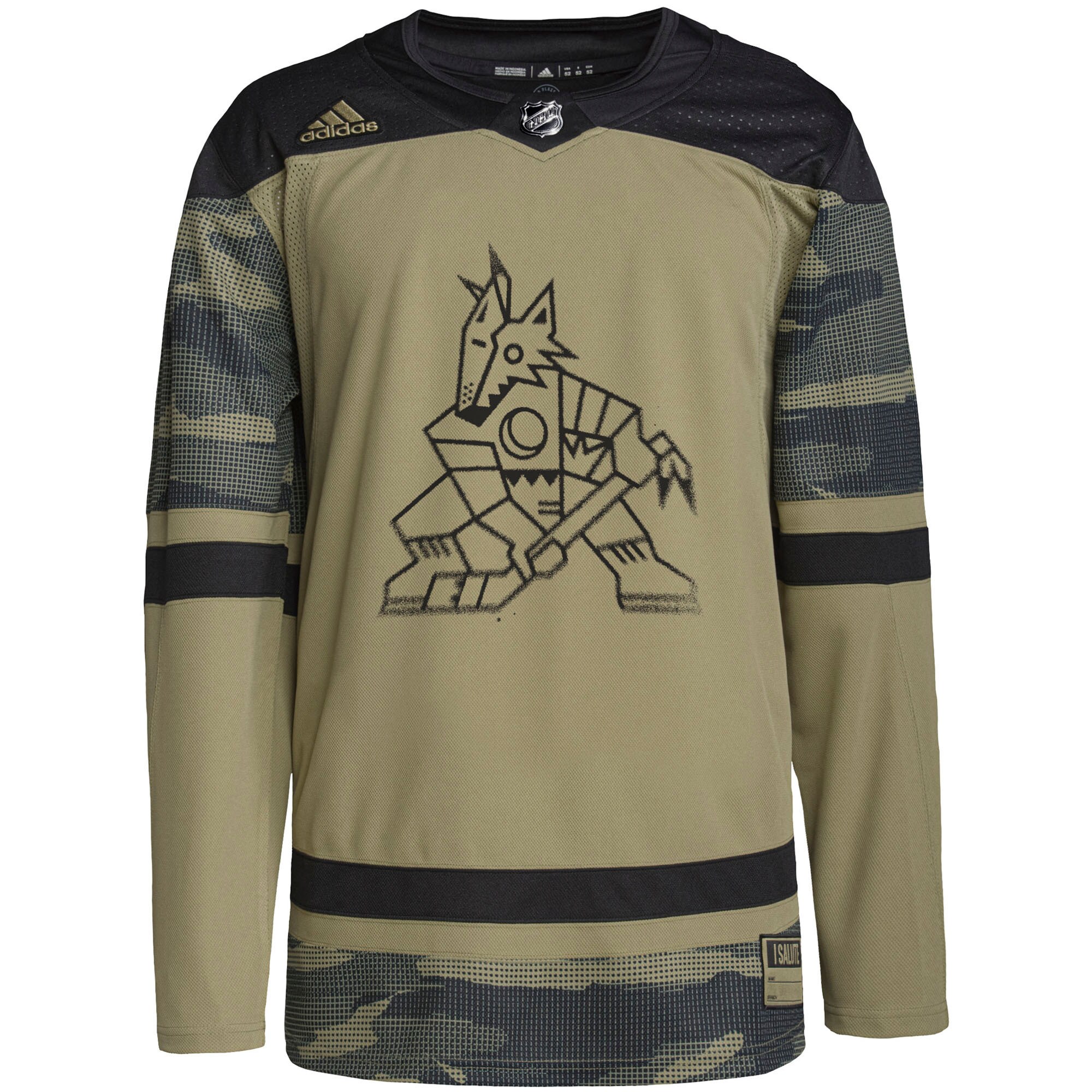 Arizona Coyotes adidas Military Appreciation Team Authentic Custom Practice Jersey - Camo - vstockx