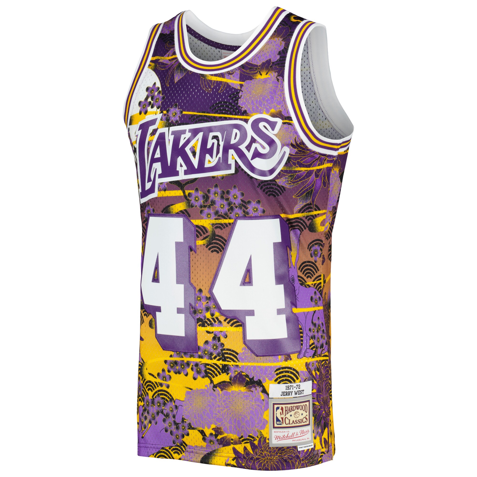 Jerry West Los Angeles Lakers Mitchell & Ness Hardwood Classics Lunar New Year Swingman Jersey - Purple - vstockx