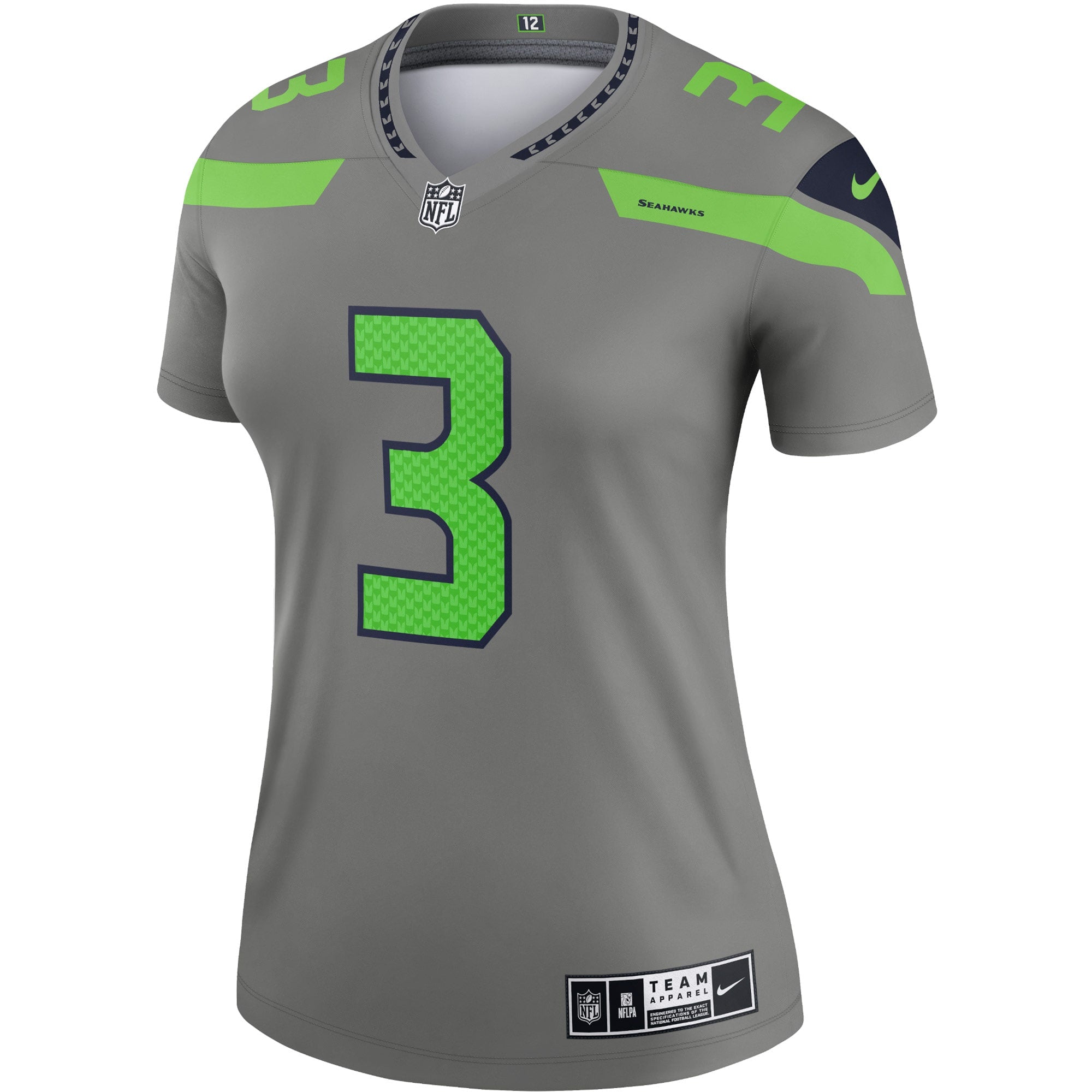 Women's Nike Russell Wilson Gray Seattle Seahawks Inverted Legend Jersey - vstockx