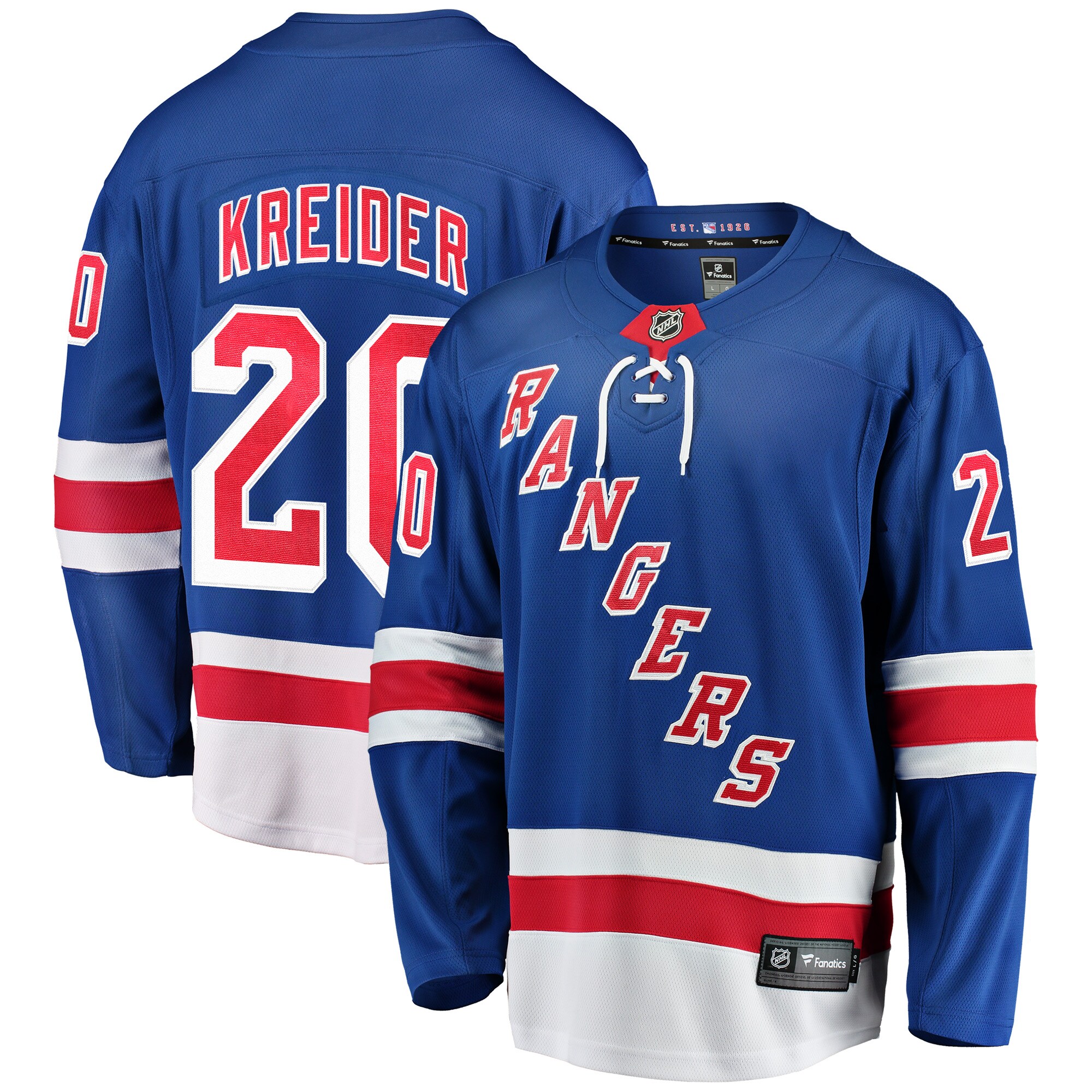 Chris Kreider New York Rangers Fanatics Branded Home Breakaway Player Jersey - Blue - vstockx