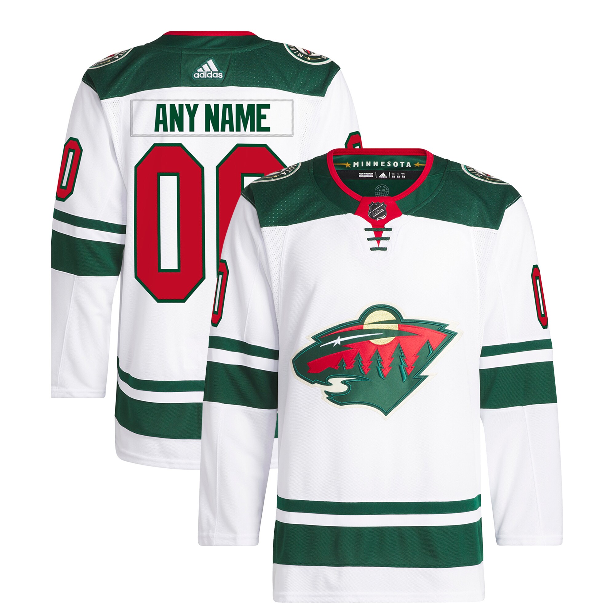Minnesota Wild adidas Away Custom Primegreen Authentic Pro Jersey White - vstockx
