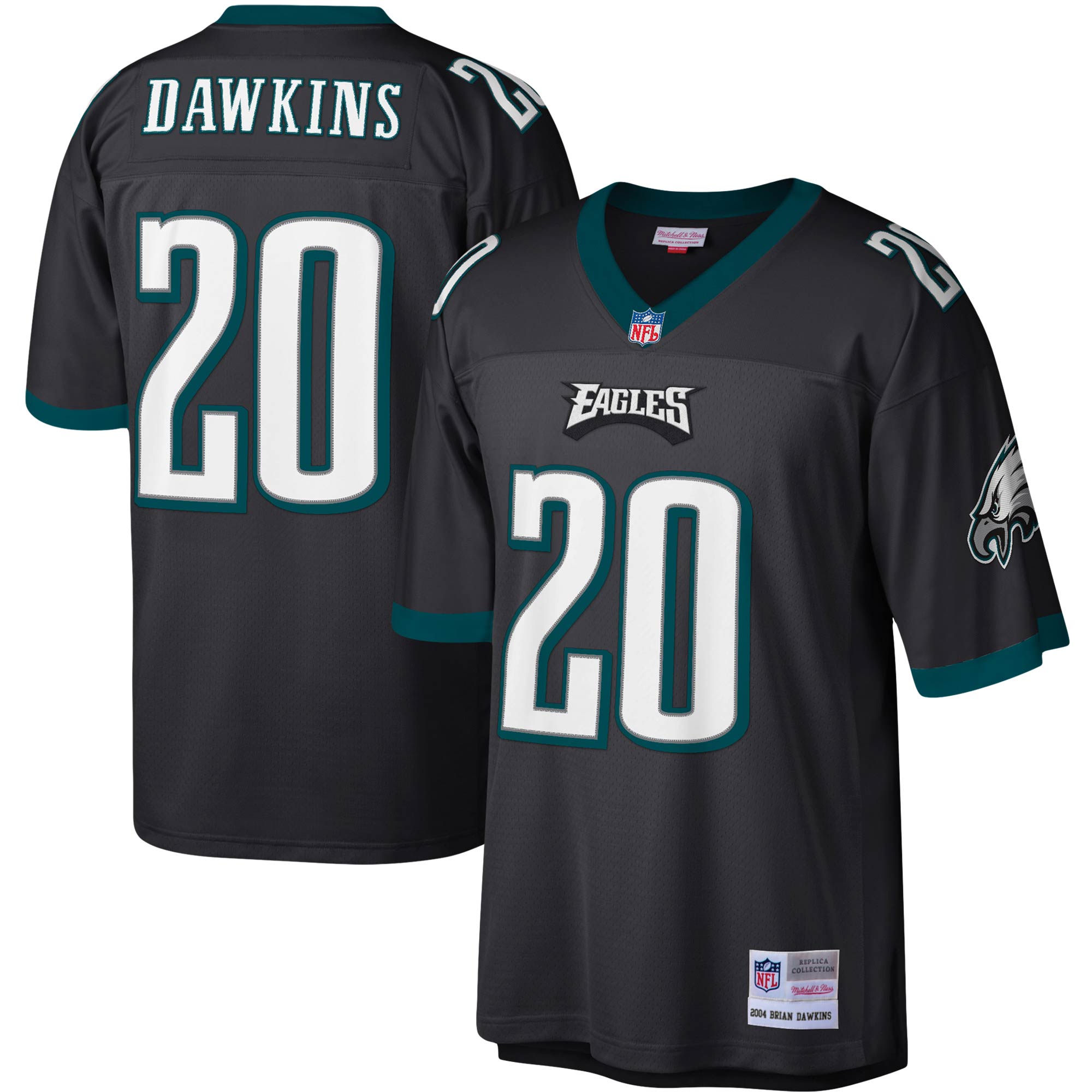 Brian Dawkins Philadelphia Eagles Mitchell & Ness Legacy Replica Jersey - Black - vstockx