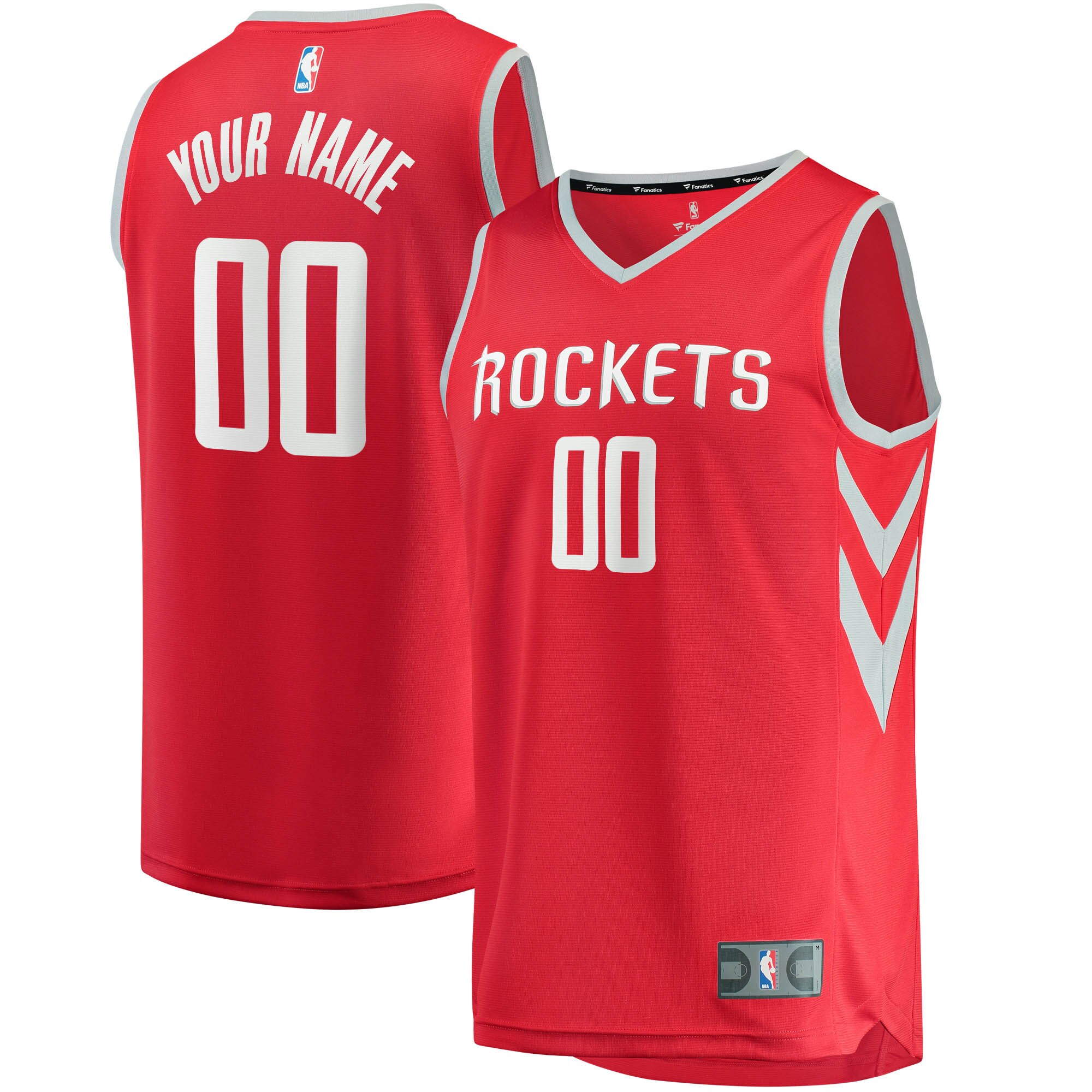Houston Rockets Fanatics Branded Youth Fast Break Custom Replica Jersey Red - Icon Edition - vstockx