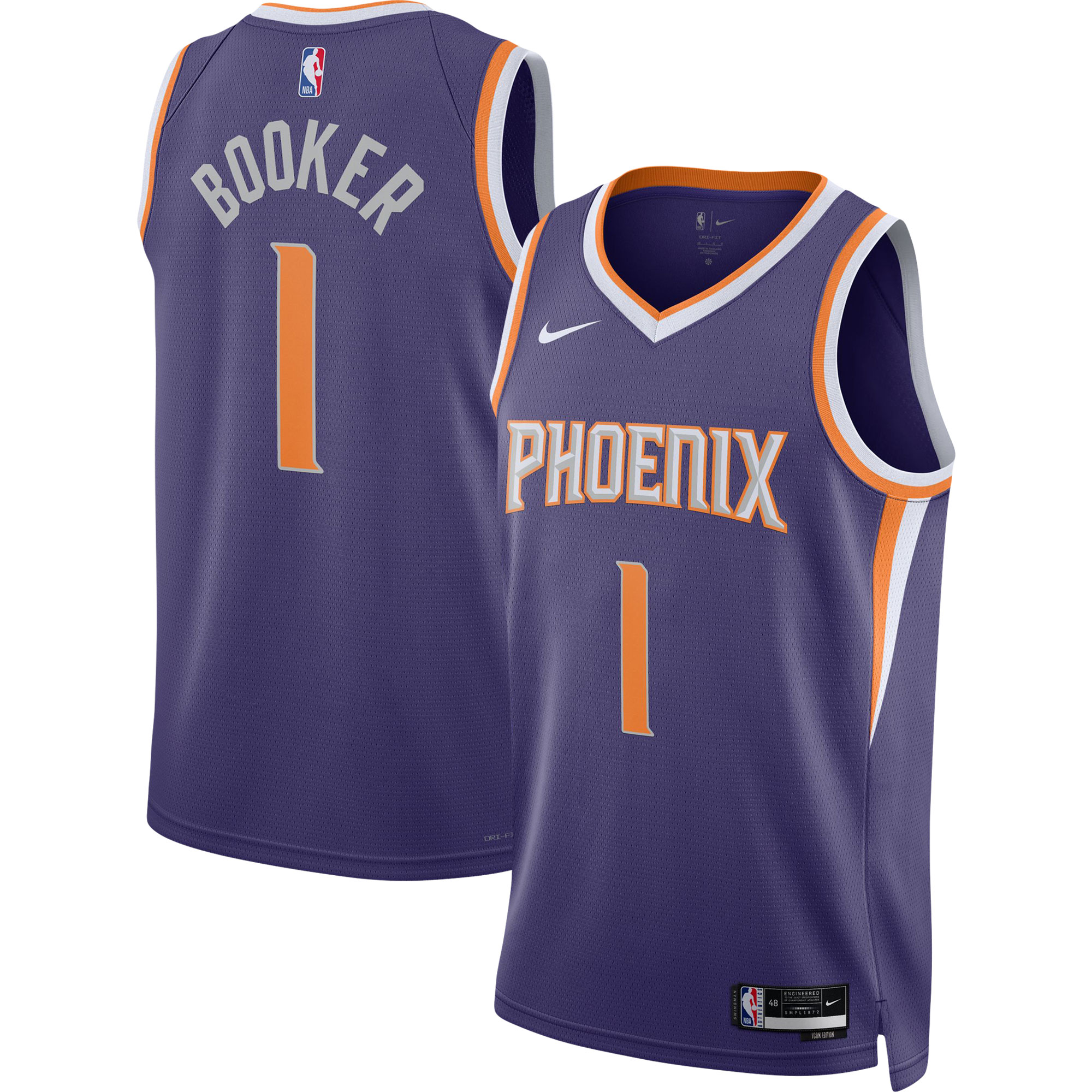 Devin Booker Phoenix Suns Nike Unisex Swingman Jersey - Association Edition - Purple - vstockx