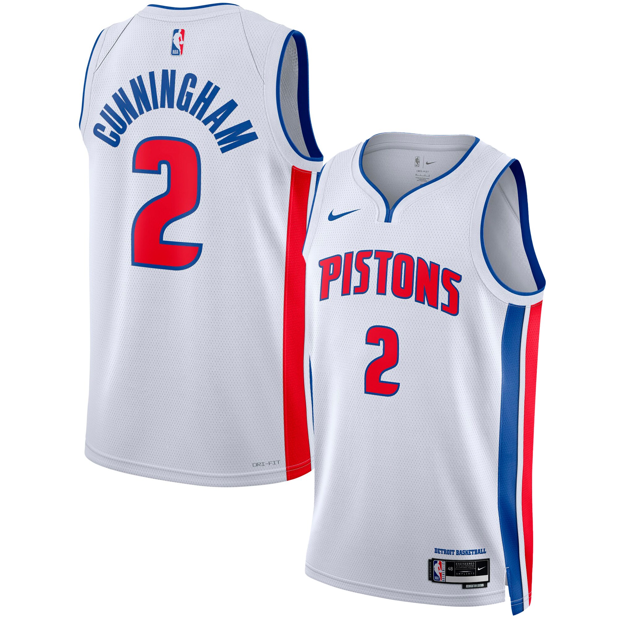 Cade Cunningham Detroit Pistons Nike Unisex Swingman Jersey - Association Edition - White - vstockx