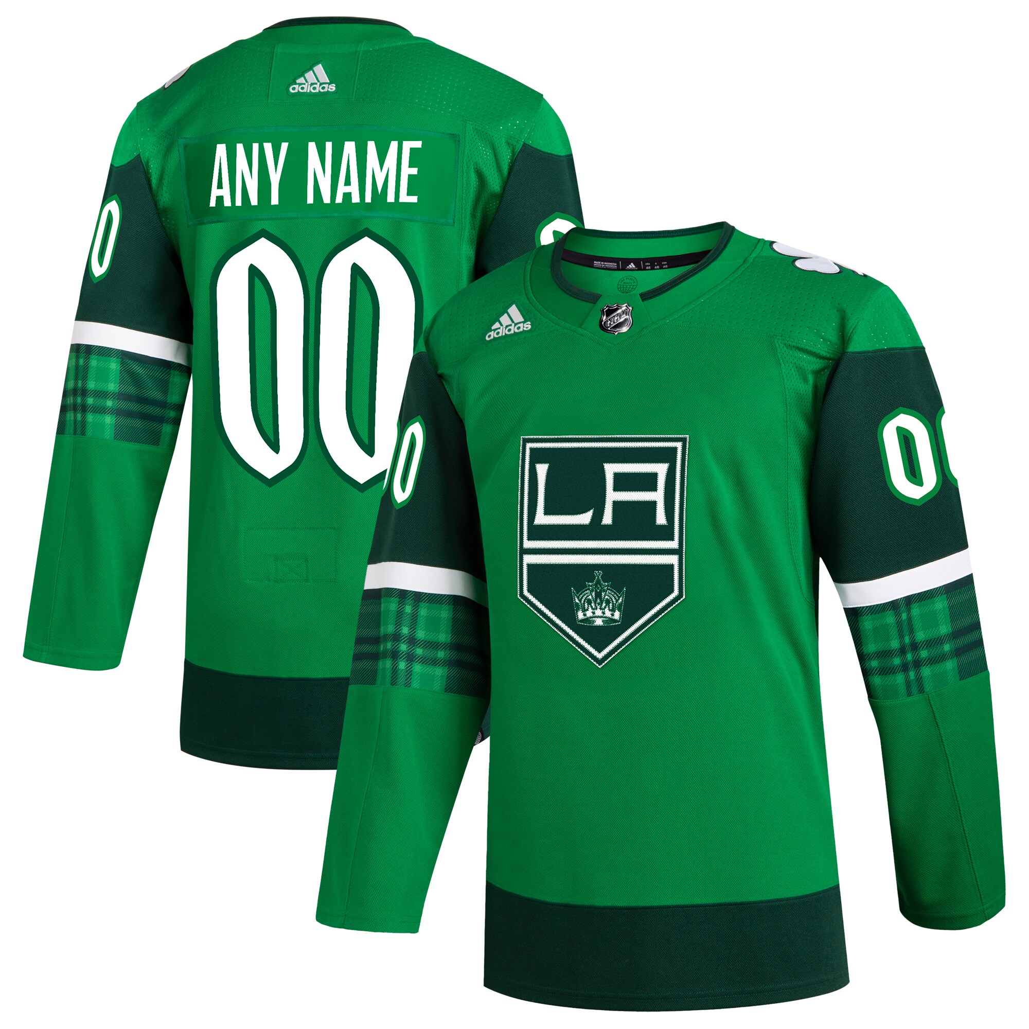 Los Angeles Kings adidas St. Patrick's Day Authentic Custom Jersey - Kelly Green - vstockx