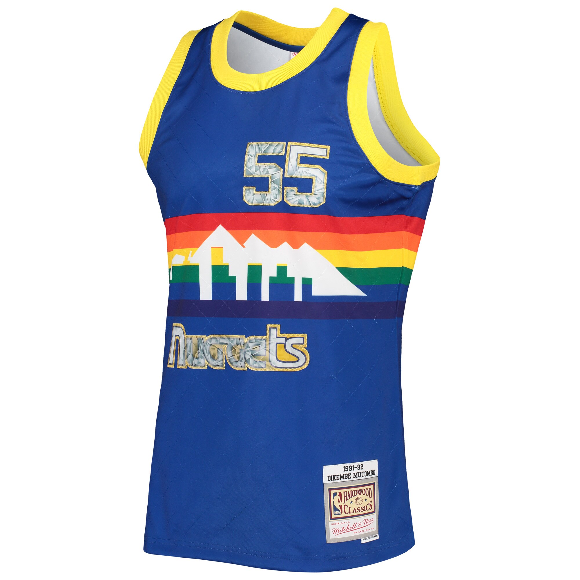 Dikembe Mutombo Denver Nuggets Mitchell & Ness 1996/97 Hardwood Classics NBA 75th Anniversary Diamond Swingman Jersey - Royal - vstockx