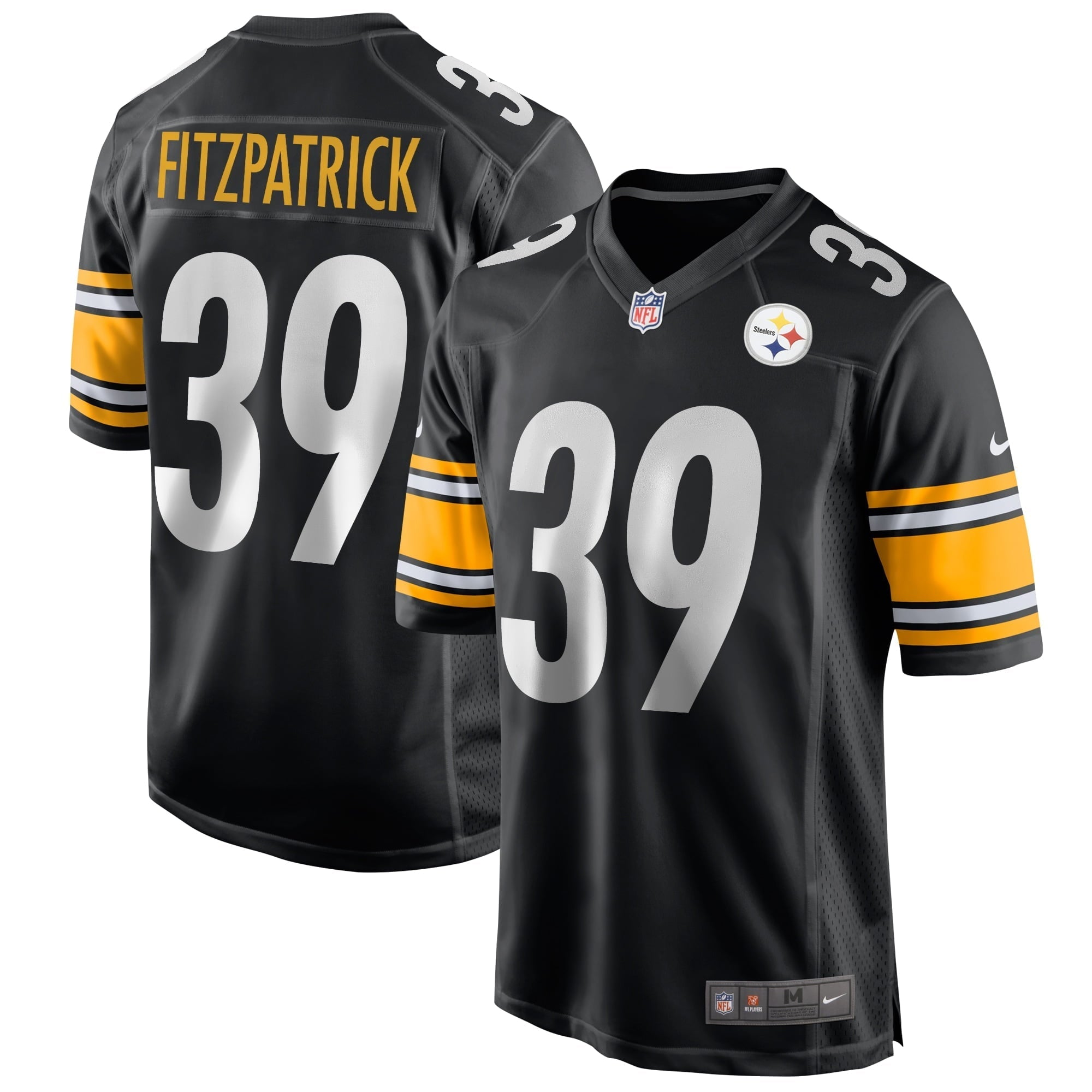 Men's Nike Minkah Fitzpatrick Black Pittsburgh Steelers Game Jersey - vstockx