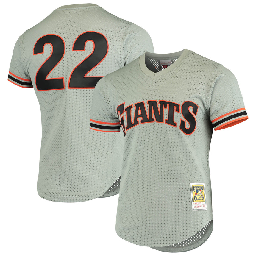 Men's San Francisco Giants Will Clark Mitchell & Ness Gray Cooperstown Collection Mesh Batting Practice Jersey - vstockx