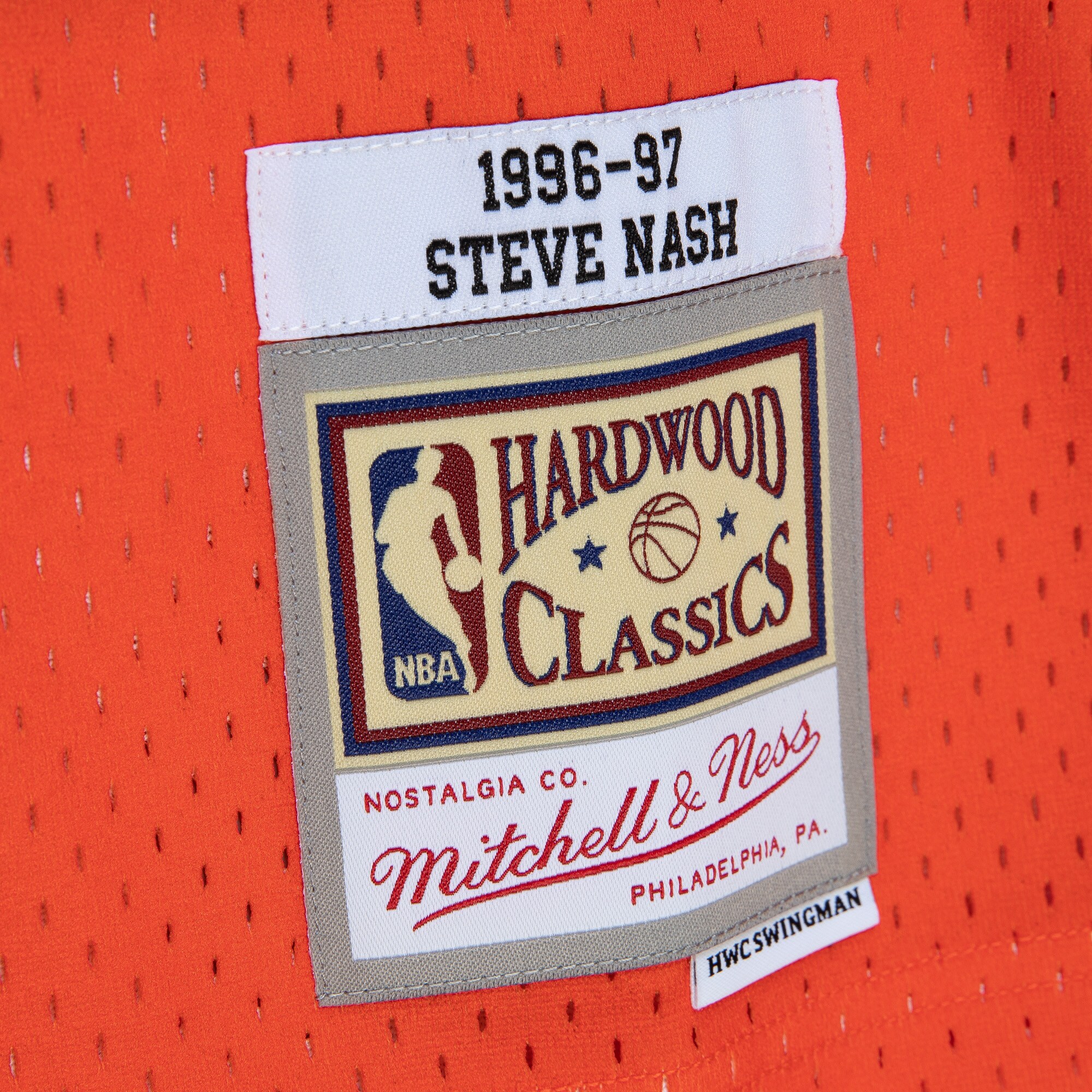 Steve Nash Phoenix Suns Mitchell & Ness 1996/97 Hardwood Classics Fadeaway Swingman Player Jersey - Orange/Black - vstockx