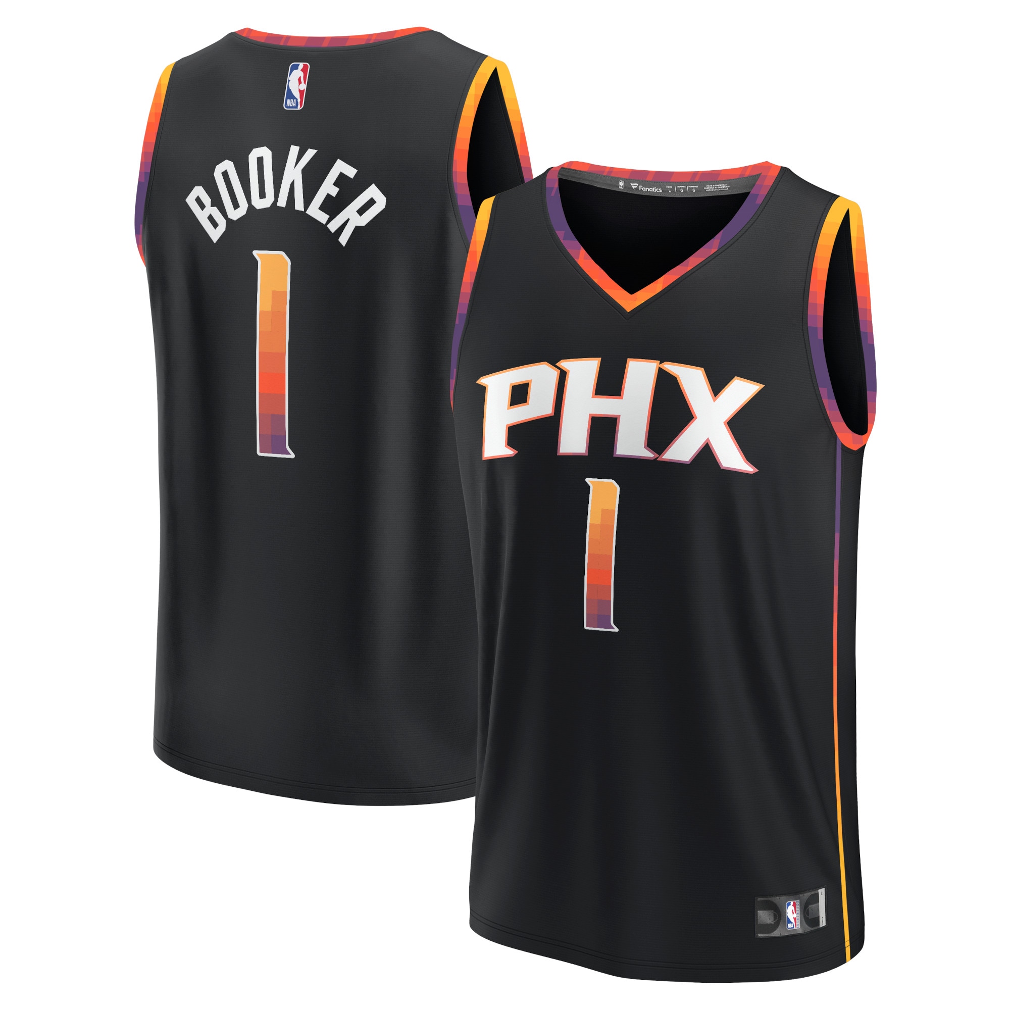 Devin Booker Phoenix Suns Fanatics Branded Youth Fast Break Player Jersey - Statement Edition - Black - vstockx