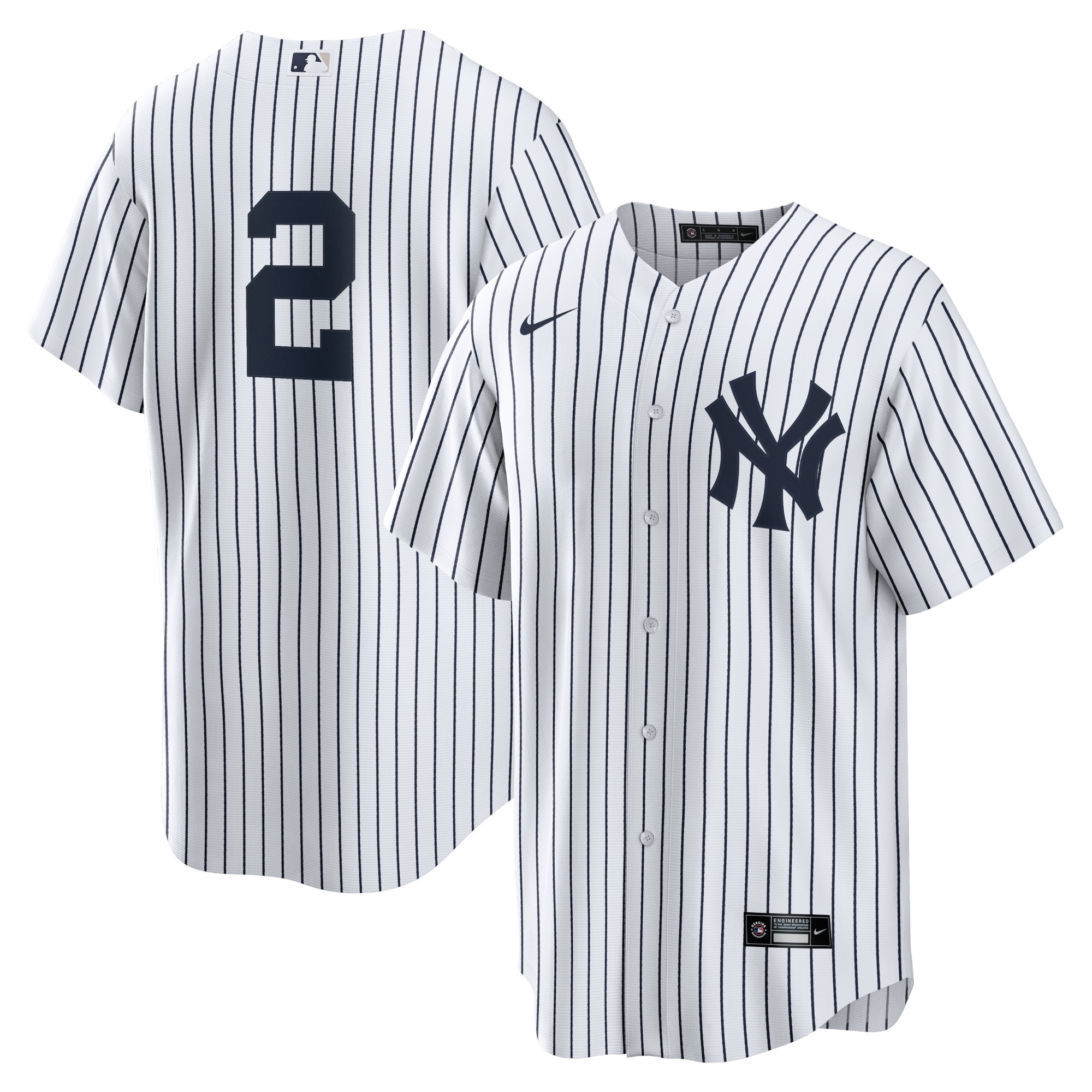 Derek Jeter New York Yankees Nike Replica Jersey - White/Navy - vstockx