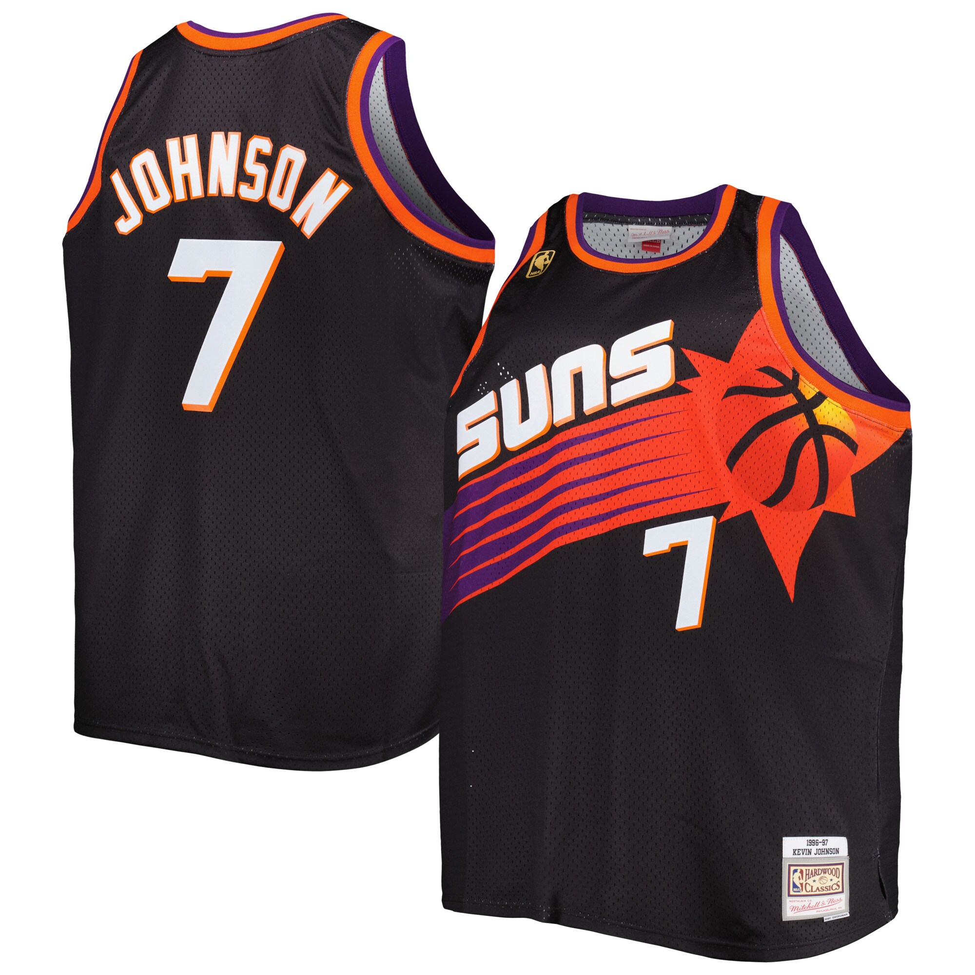 Kevin Johnson Phoenix Suns Mitchell & Ness Big & Tall Hardwood Classics 1996/97 Swingman Jersey - Black - vstockx