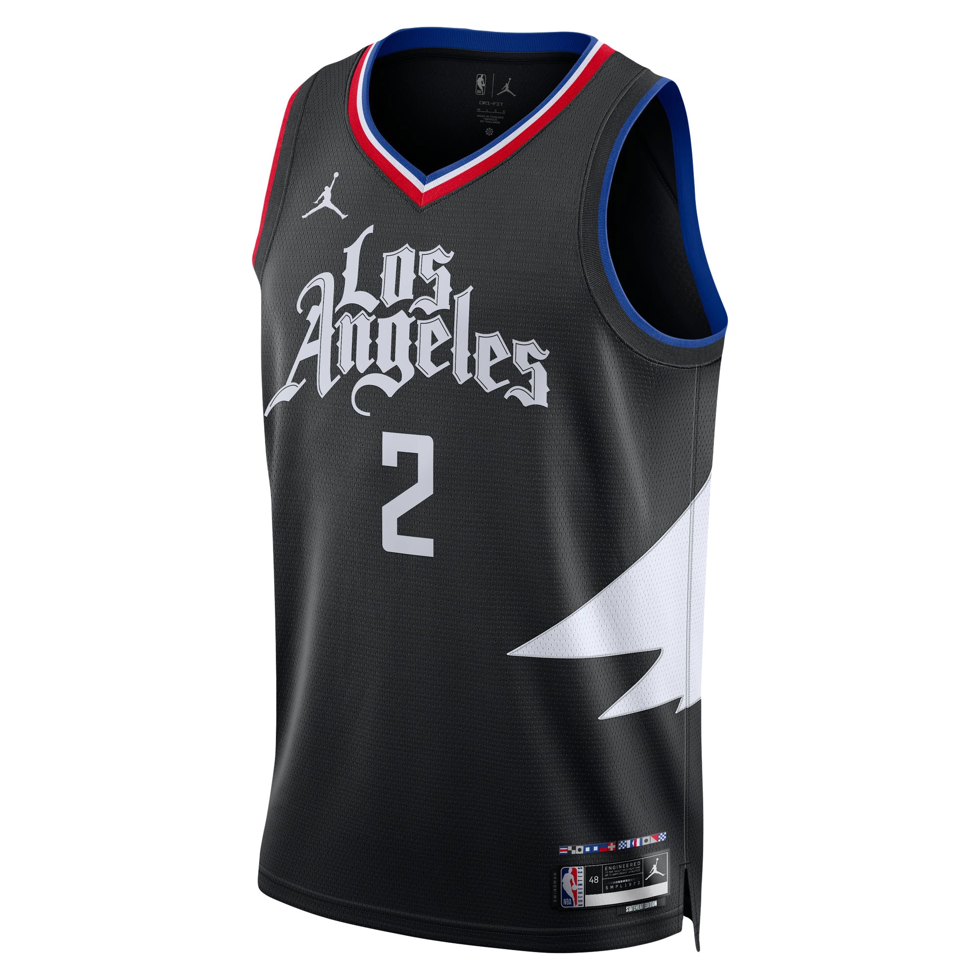 Kawhi Leonard LA Clippers Jordans Brand Unisex Swingman Jersey - Statement Edition - Black - vstockx