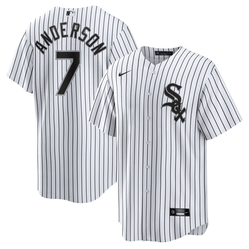 Men's Chicago White Sox Tim Anderson Home White Replica Player Name Jersey - vstockx