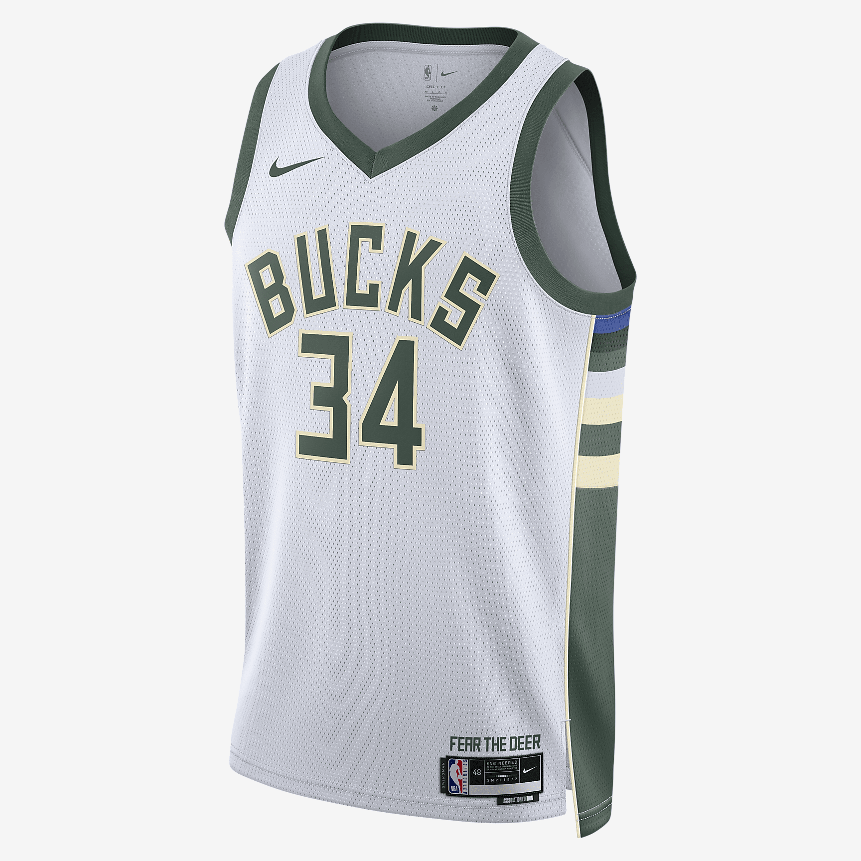 Milwaukee Bucks Association Edition 2022/23 Nike Dri-FIT NBA Swingman Jersey - White - vstockx