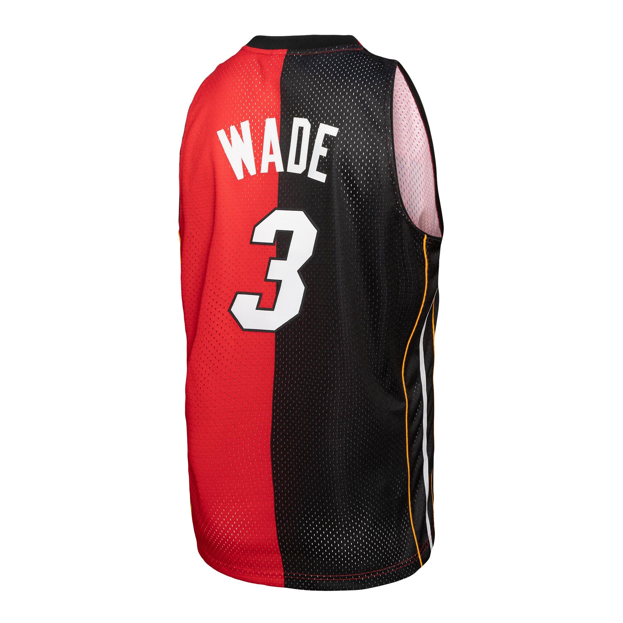 Dwyane Wade Miami Heat Mitchell & Ness Hardwood Classics 2005/06 Split Swingman Jersey - Black/Red - vstockx