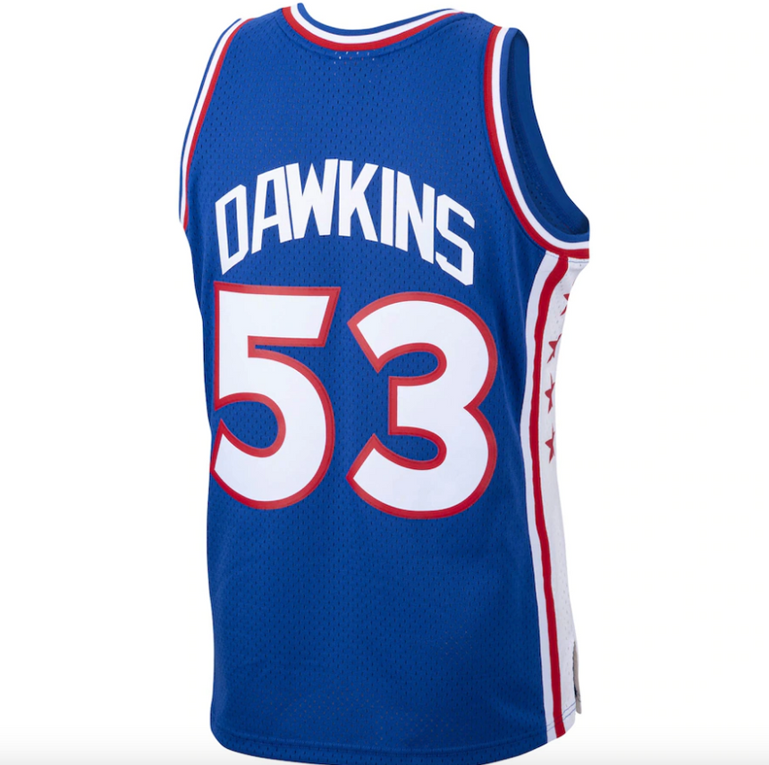 Men's Mitchell & Ness Darryl Dawkins Royal Philadelphia 76ers 1976-77 Hardwood Classics Swingman Player Jersey - vstockx