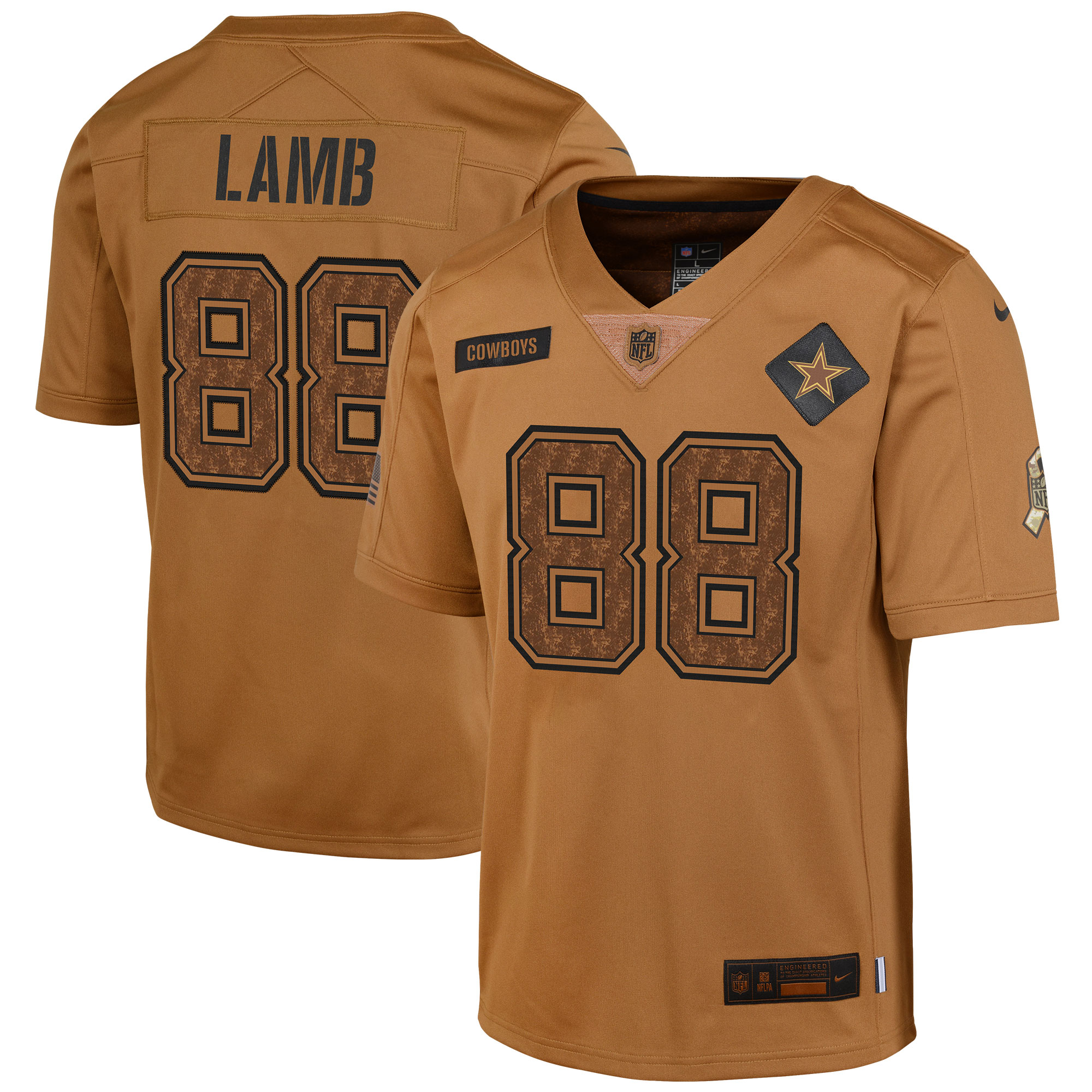 CeeDee Lamb Dallas Cowboys Nike Youth 2023 Salute To Service Limited Jersey - Brown - vstockx