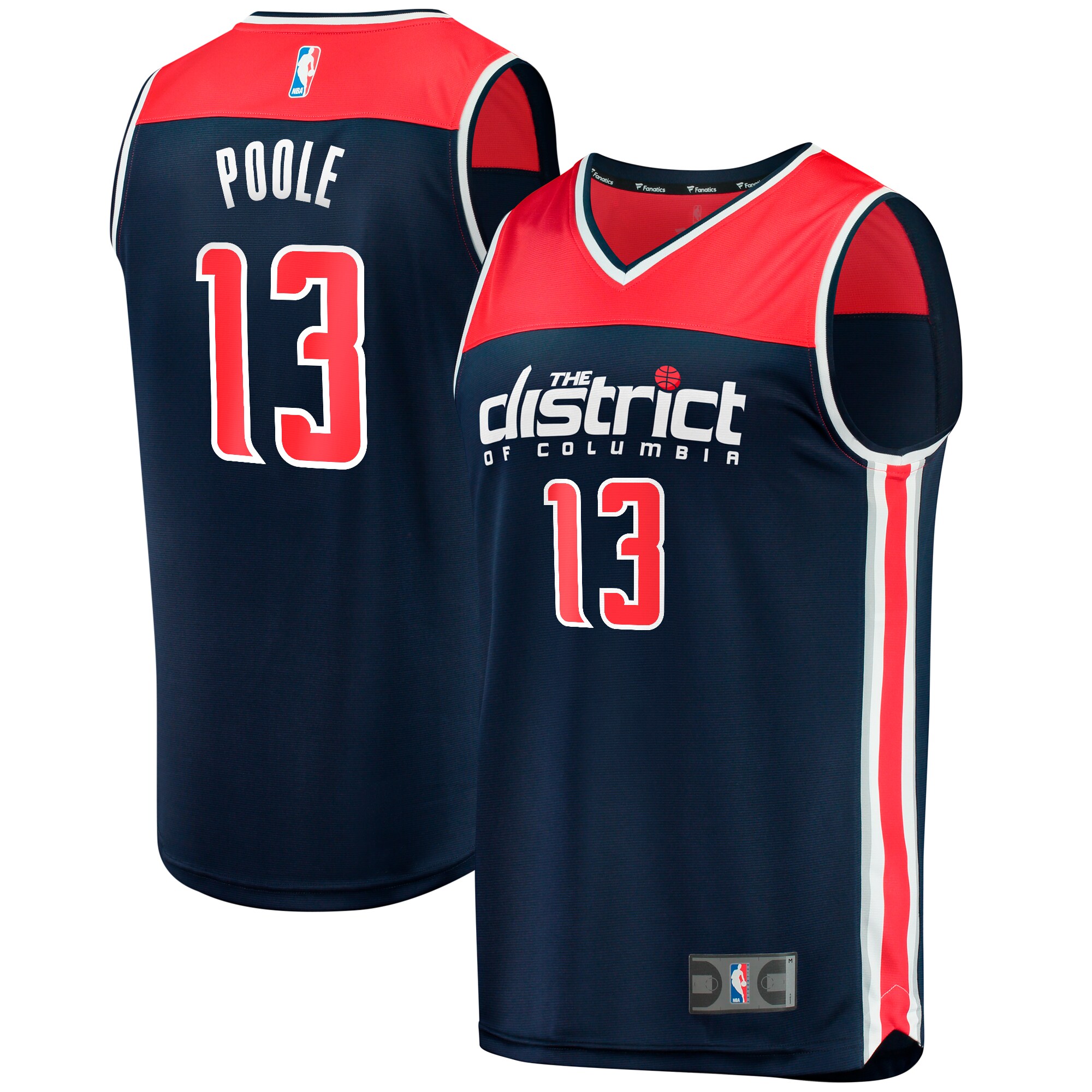 Jordans Poole Washington Wizards Fanatics Branded Fast Break Player Jersey - Statement Edition - Navy - vstockx