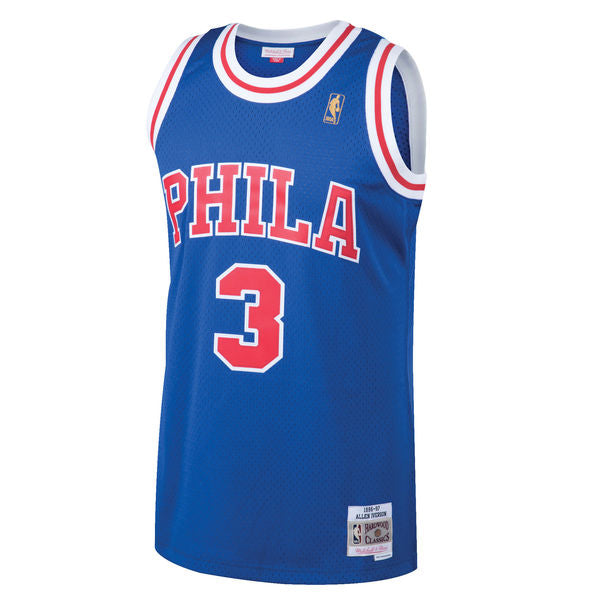 Men's Philadelphia 76ers Allen Iverson Mitchell & Ness Royal 1996-97 Hardwood Classics Swingman Jersey - vstockx