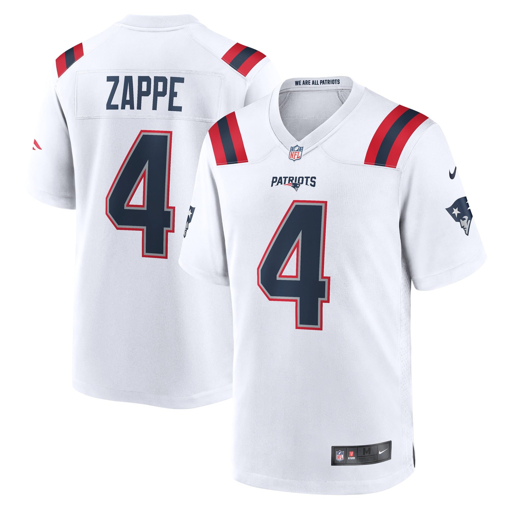 Men's Nike Bailey Zappe White New England Patriots Game Player Jersey - vstockx