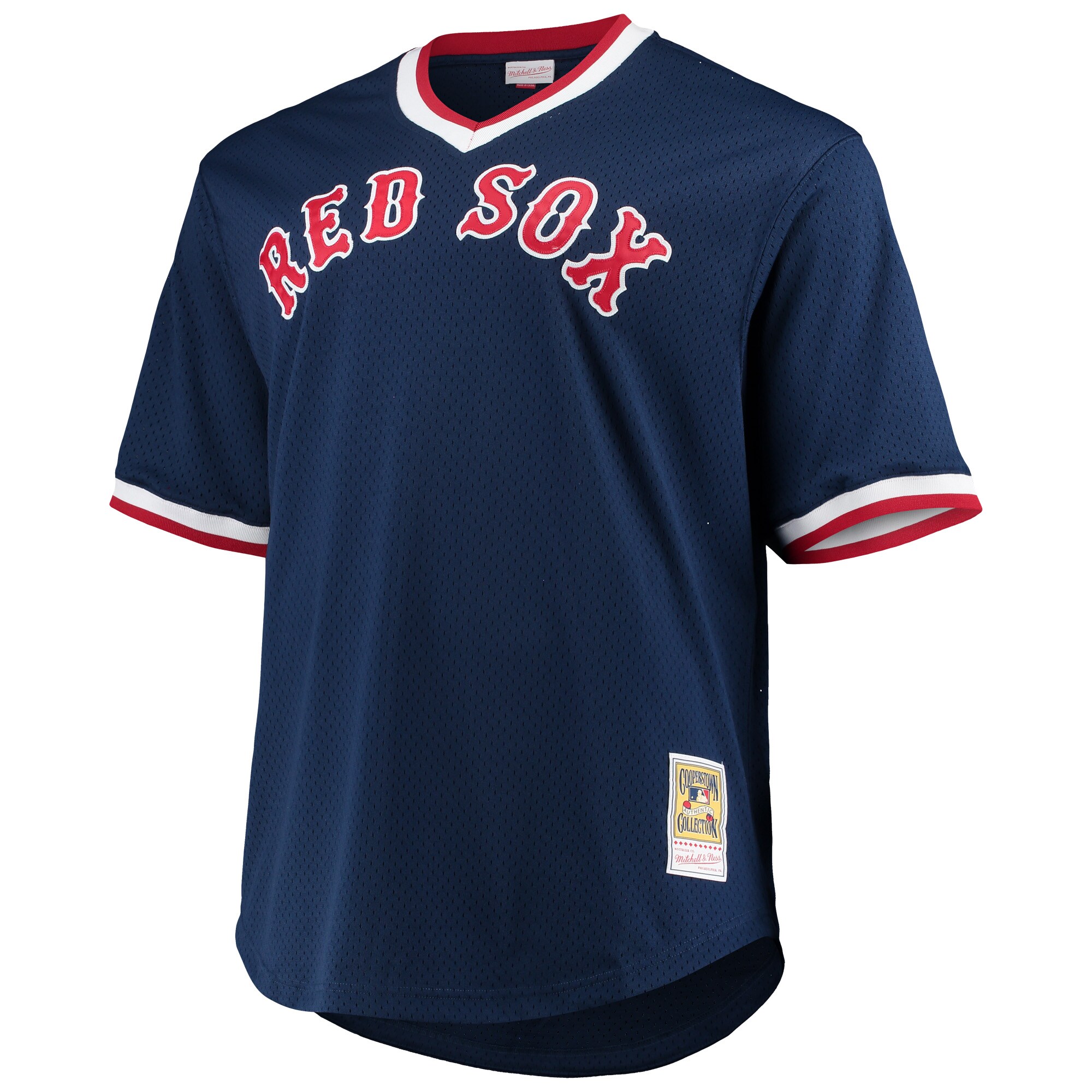 Wade Boggs Boston Red Sox Mitchell & Ness Big & Tall Cooperstown Collection Mesh Batting Practice Jersey - Navy - vstockx