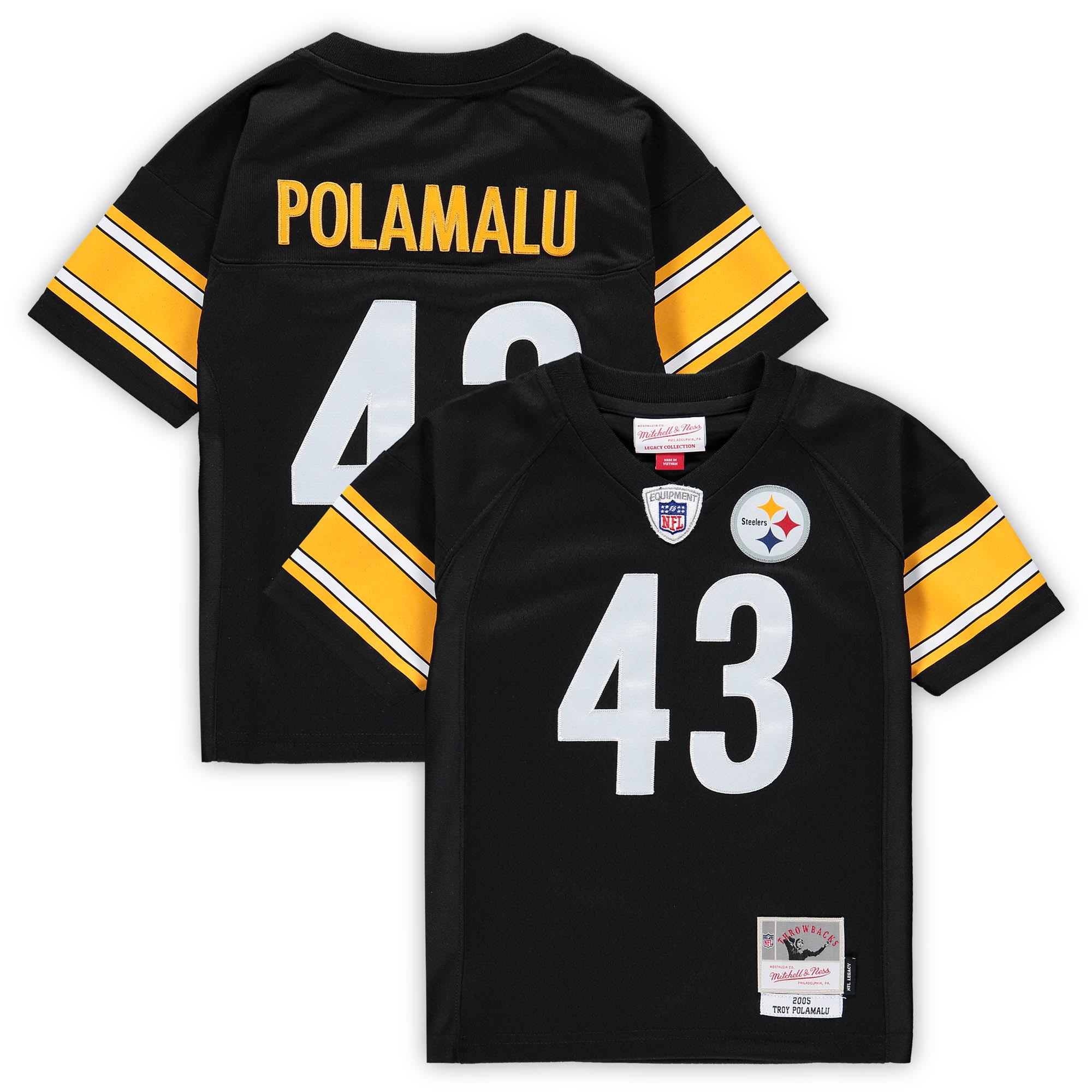 Troy Polamalu Pittsburgh Steelers Mitchell & Ness Toddler 2005 Retired Legacy Jersey - Black - vstockx