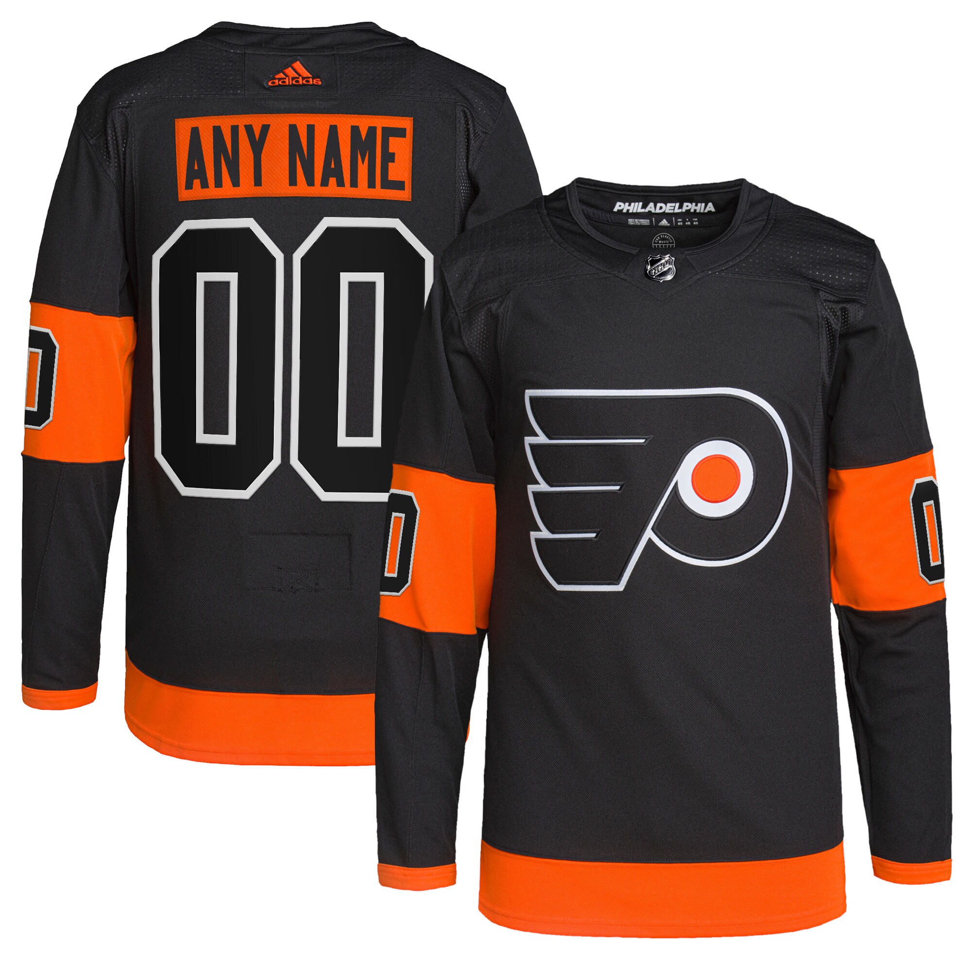 Philadelphia Flyers adidas Alternate Primegreen Authentic Pro Custom Jersey - Black - vstockx