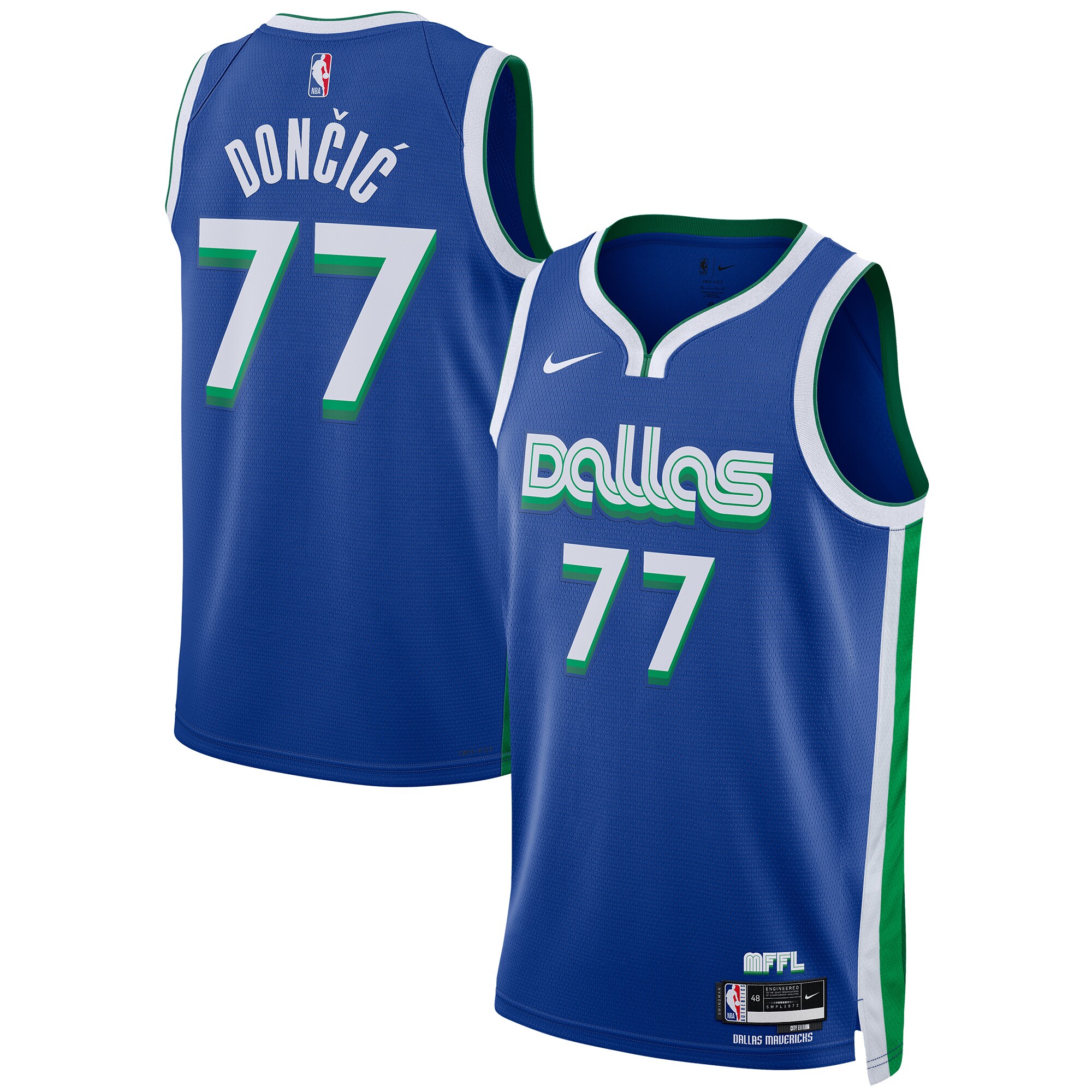 Luka Doncic Dallas Mavericks Nike Unisex 2022/23 Swingman Jersey - City Edition - Blue - vstockx