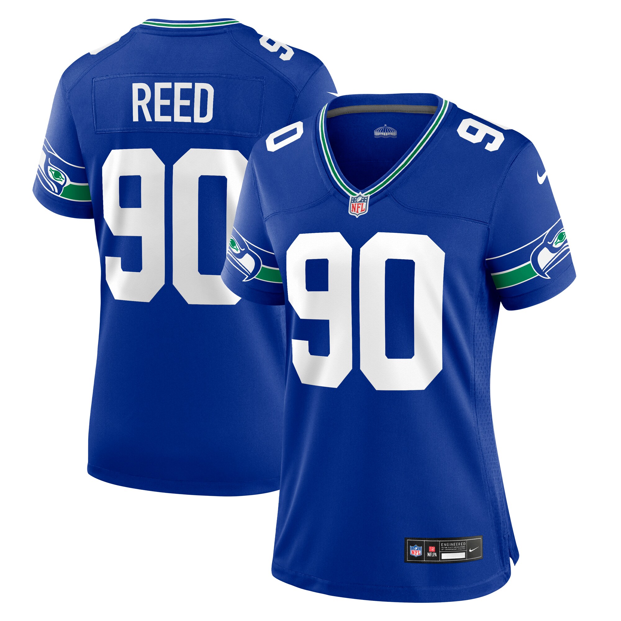 Jarran Reed Seattle Seahawks Nike Women's Throwback Player Game Jersey - Royal - vstockx