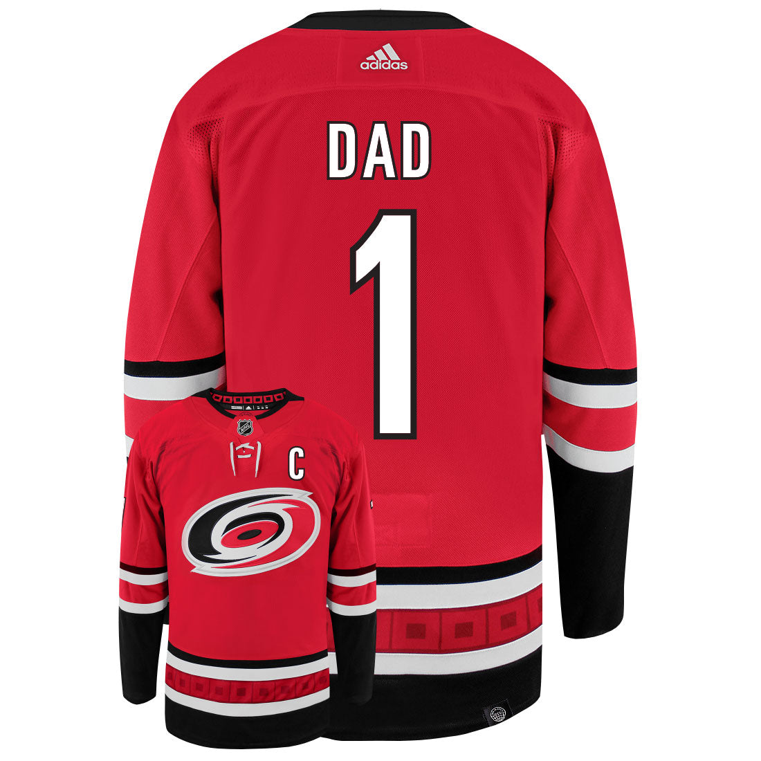 Carolina Hurricanes Dad Number One Adidas Primegreen Authentic NHL Hockey Jersey - vstockx