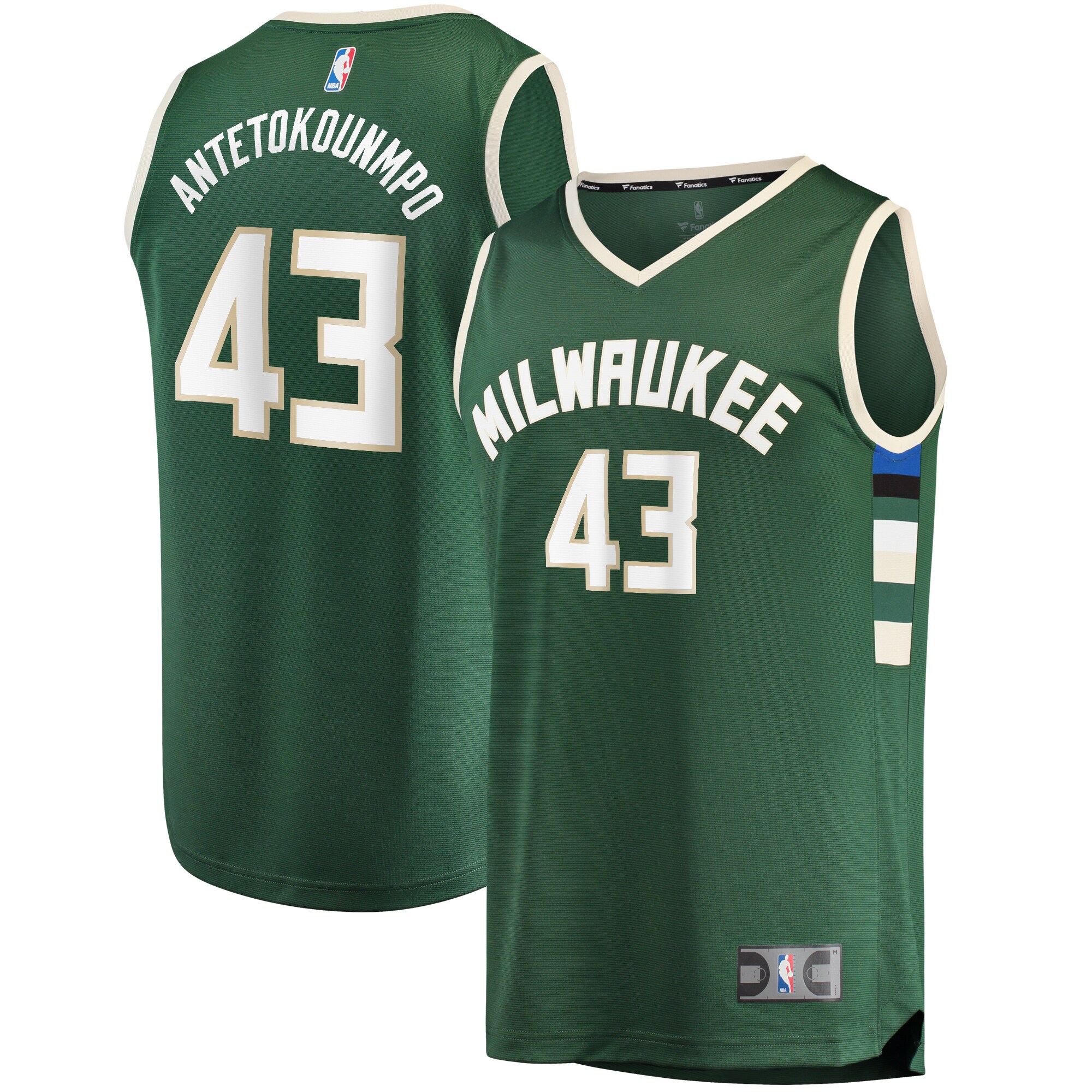 Thanasis Antetokounmpo Milwaukee Bucks Fanatics Branded Fast Break Replica Player Jersey - Icon Edition - Hunter Green - vstockx