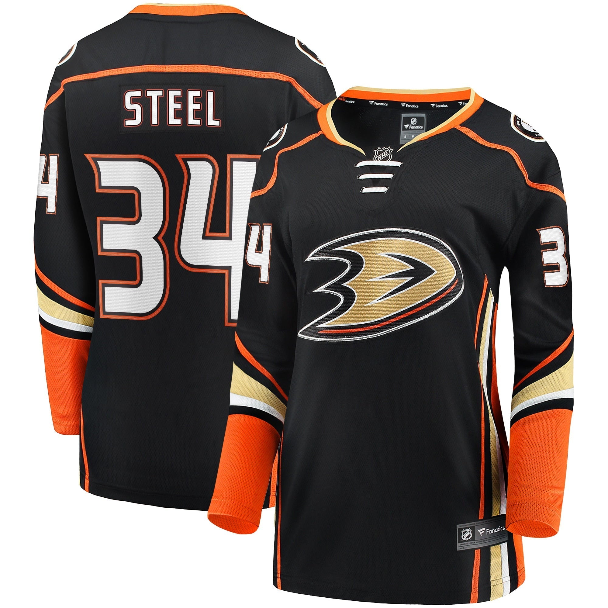 Women's Fanatics Branded Sam Steel Black Anaheim Ducks 2017 Breakaway Player Jersey - vstockx