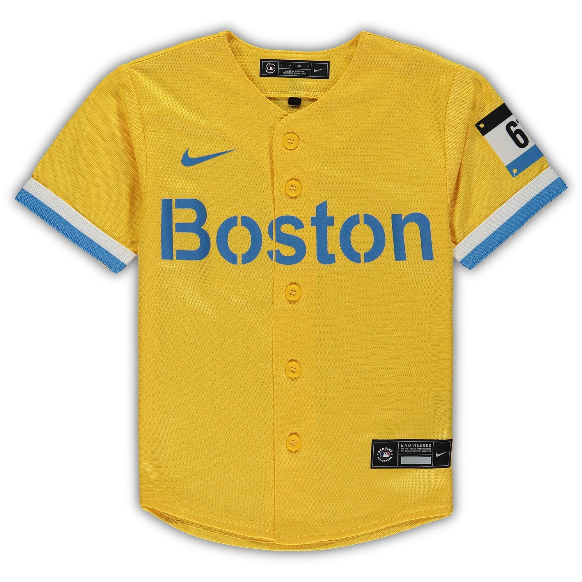 Preschool Nike Xander Bogaerts Gold Boston Red Sox City Connect Script Replica Jersey - vstockx