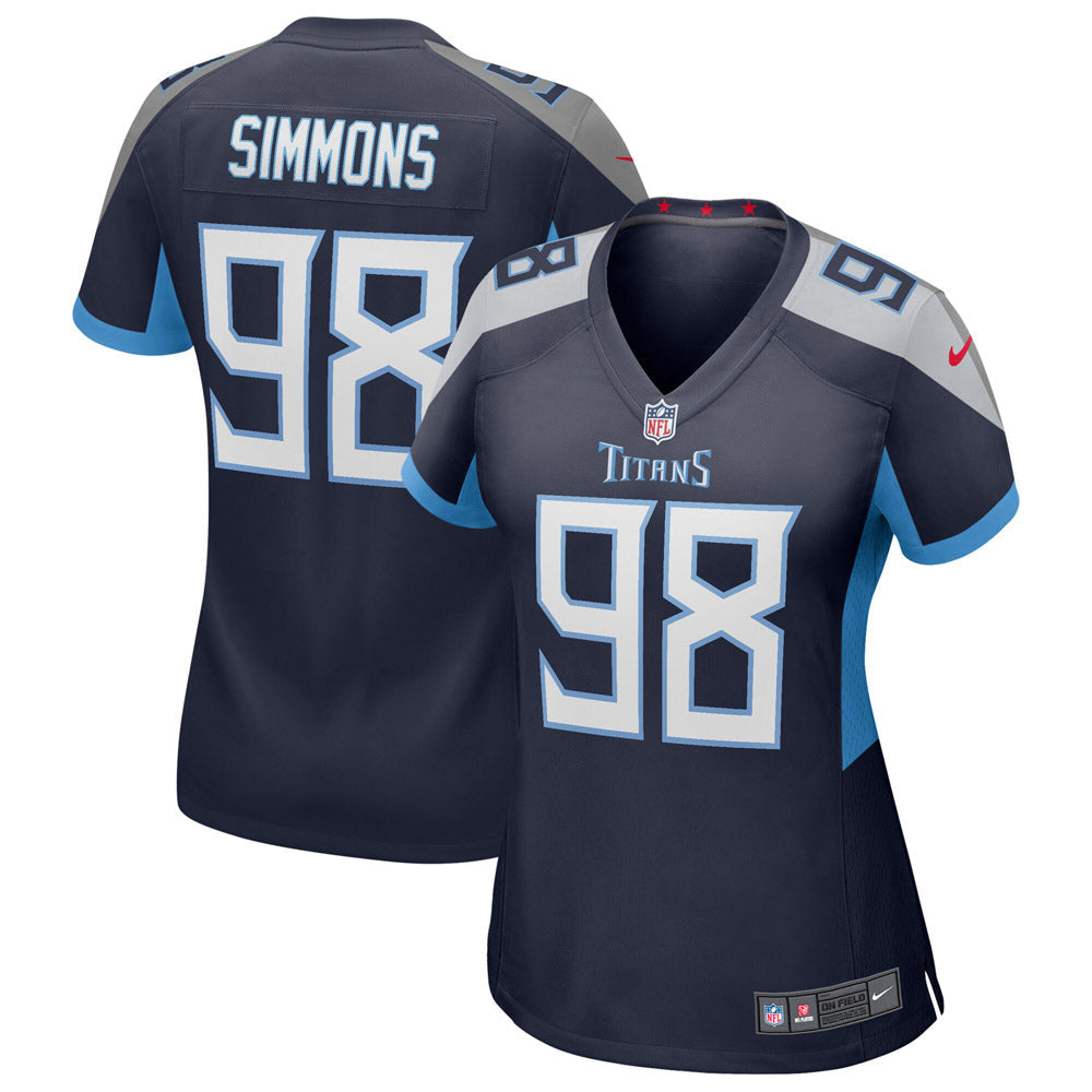 Women's Jeffery Simmons Tennessee Titans Game Jersey Navy - vstockx