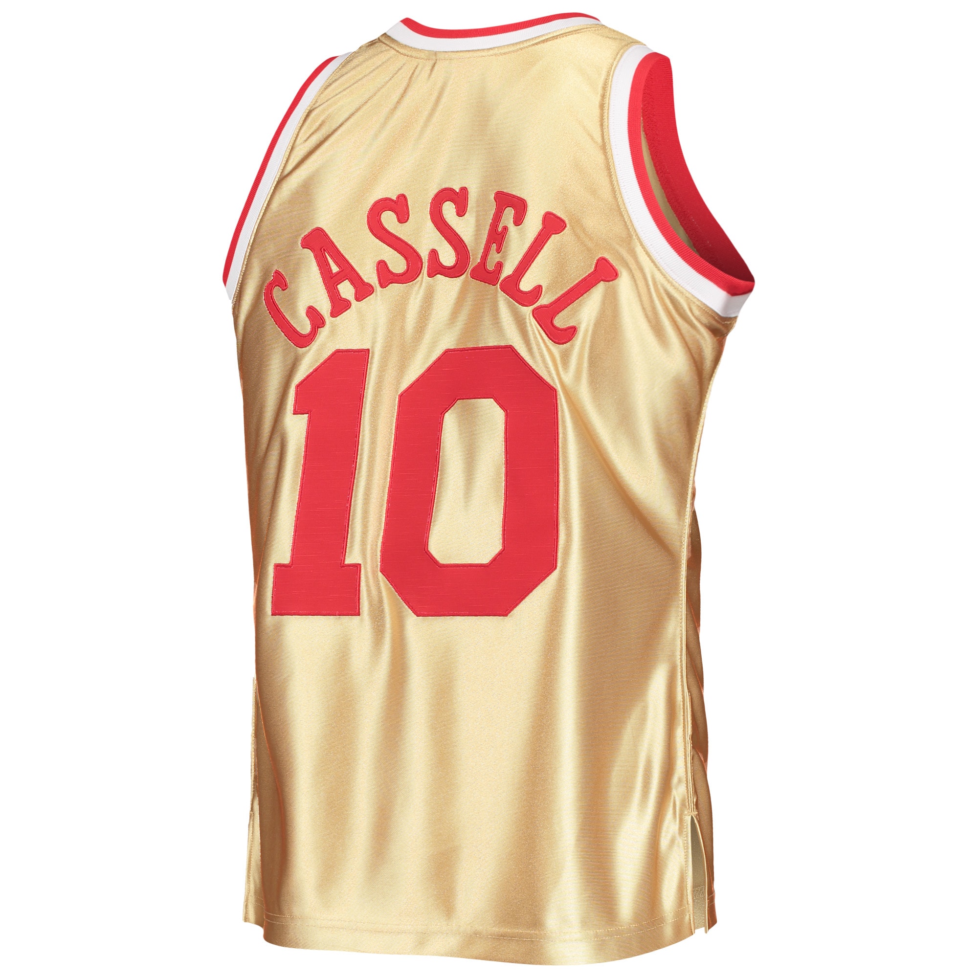 Sam Cassell Houston Rockets Mitchell & Ness 75th Anniversary 1993/94 Hardwood Classics Swingman Jersey - Gold - vstockx