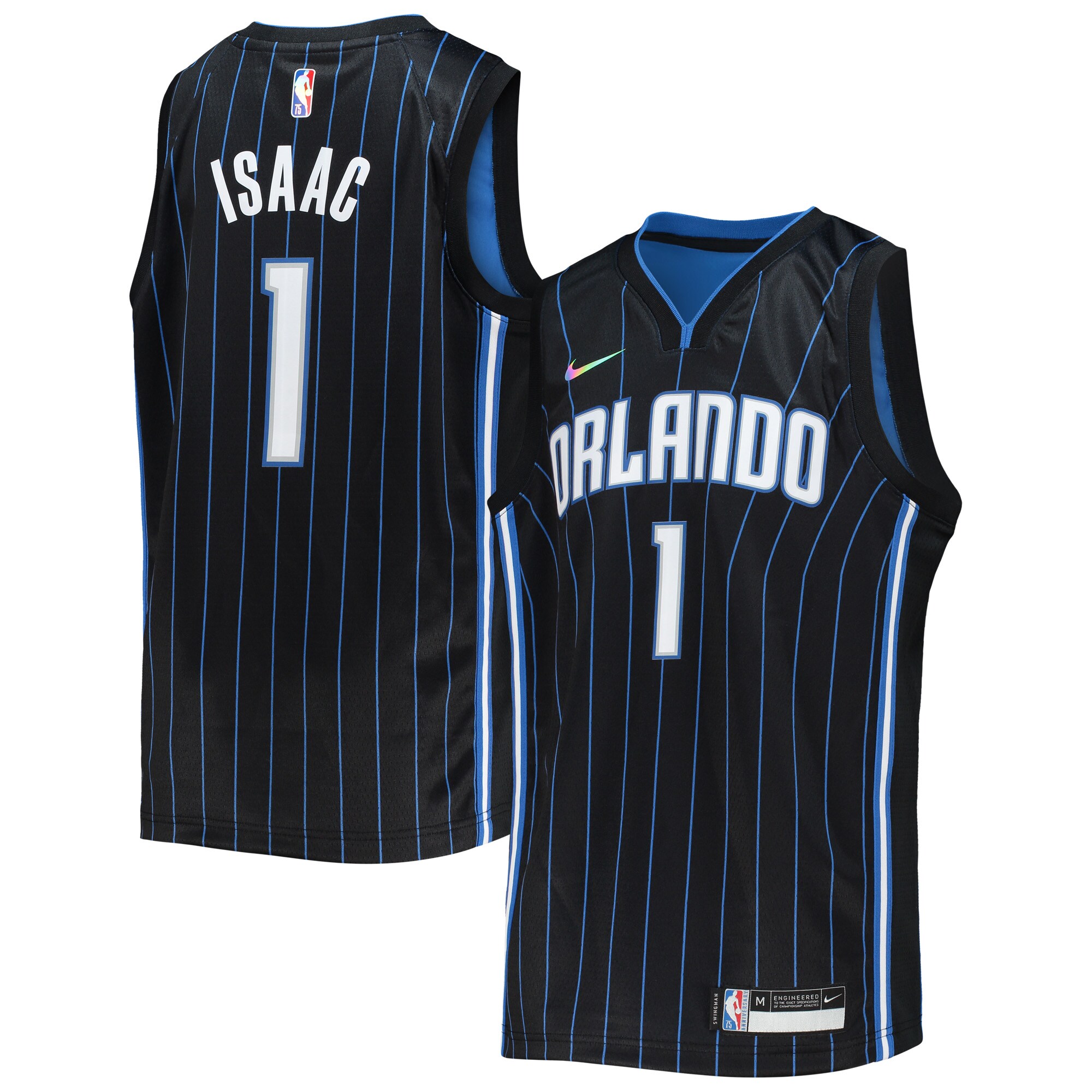 Jonathan Isaac Orlando Magic Nike Youth 2021/22 Diamond Swingman Jersey - Icon Edition - Black - vstockx